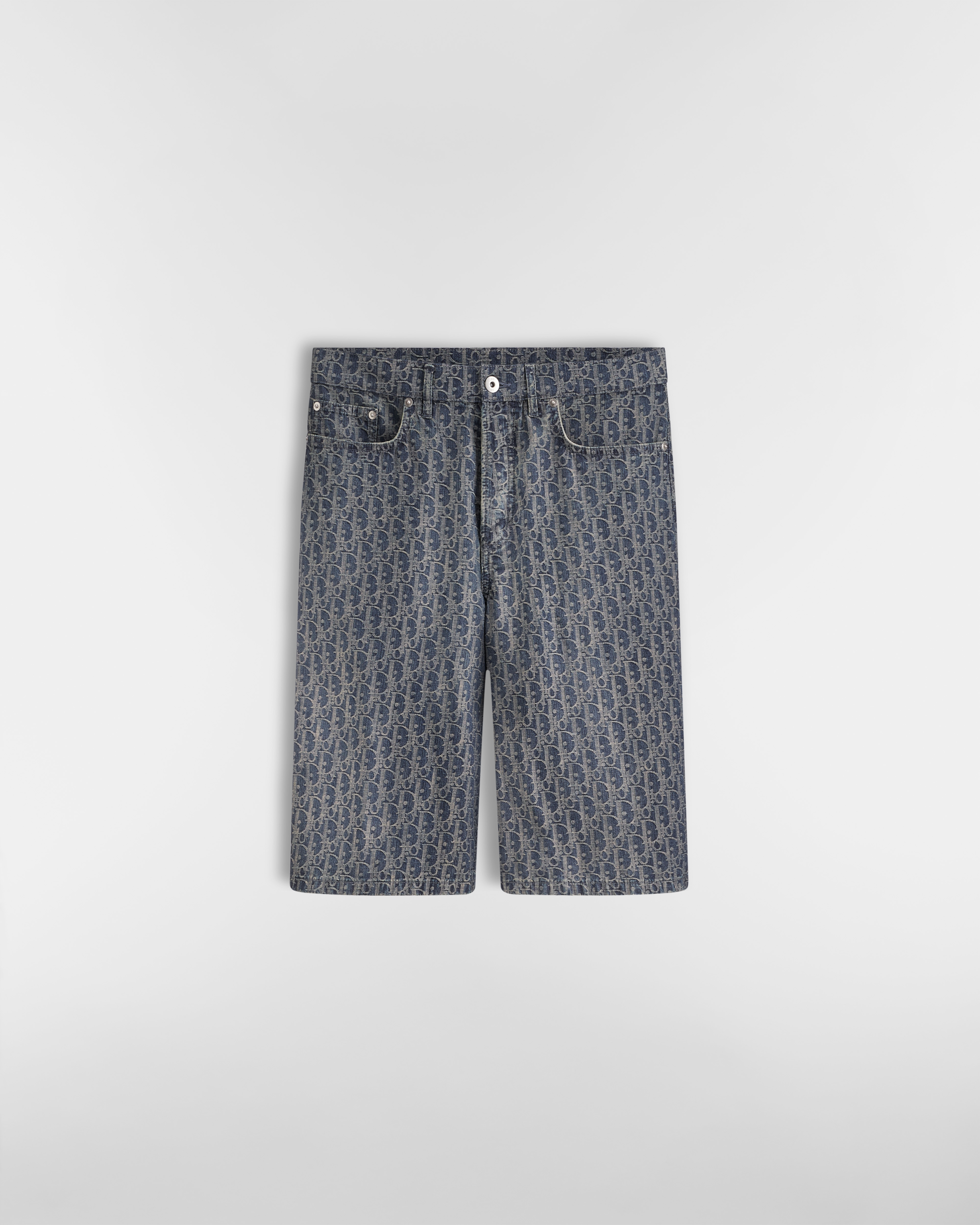 Dior Oblique Shorts Deep Blue Cotton Jacquard E01