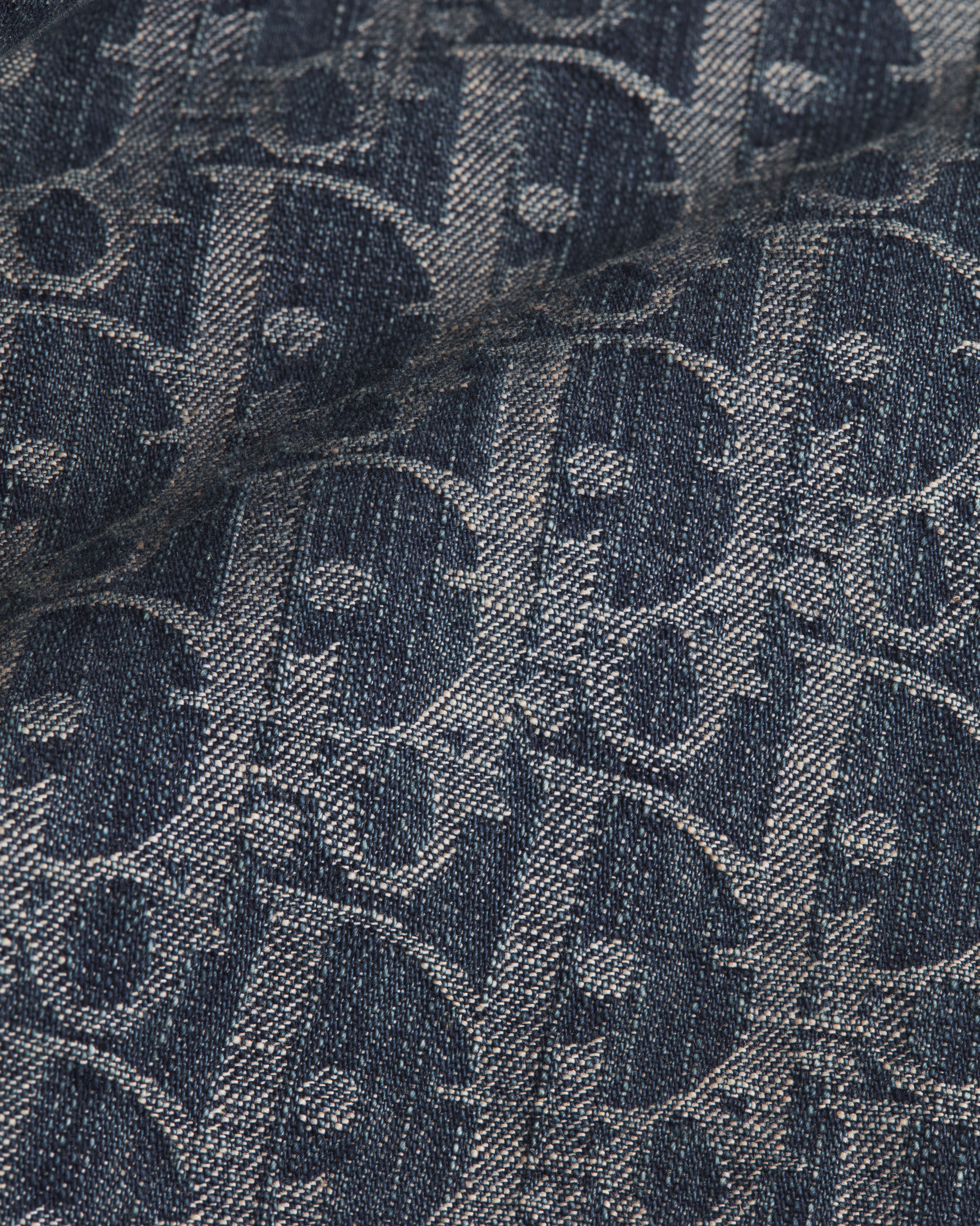 Dior Oblique Shorts Deep Blue Cotton Jacquard E10