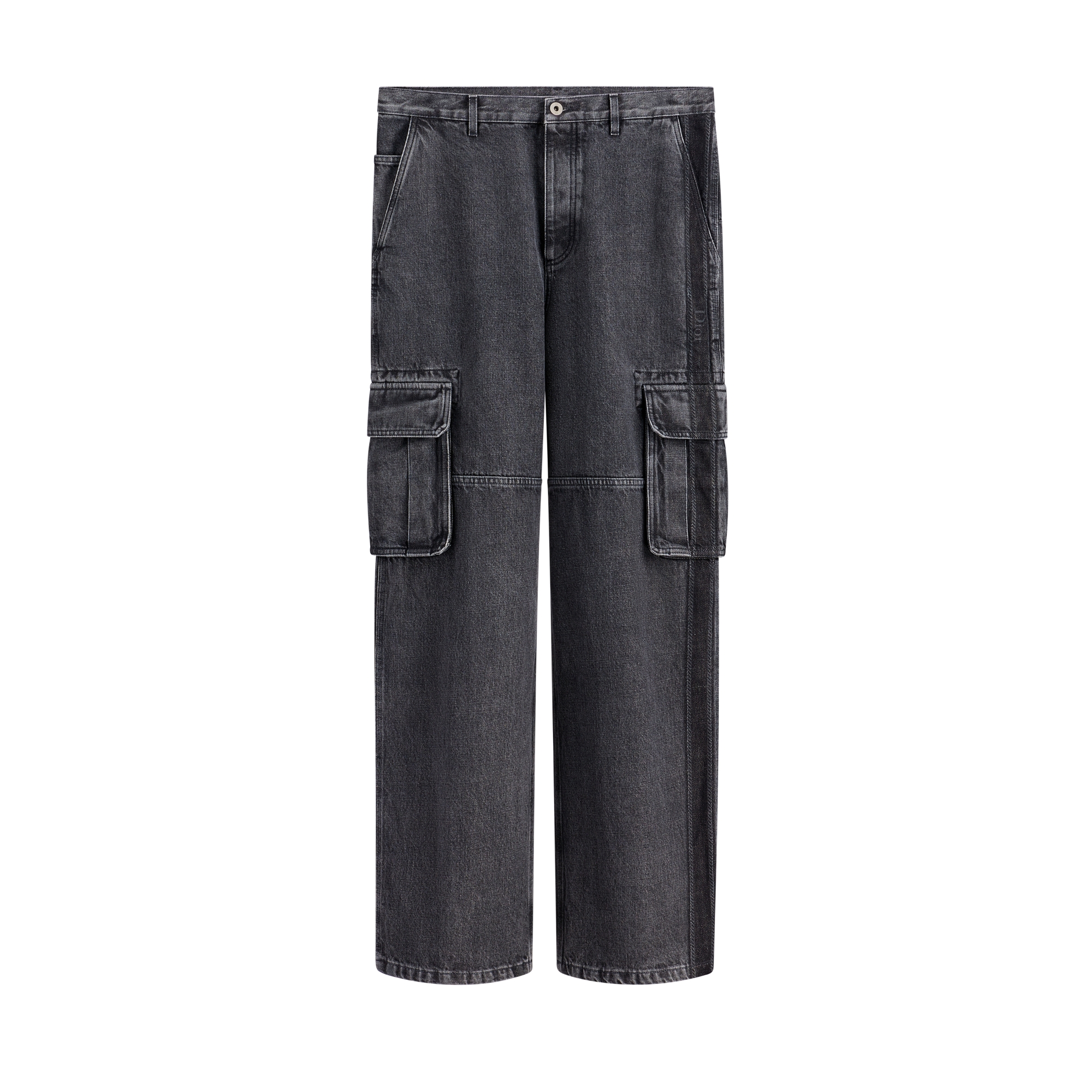 Cargo Jeans Deep Gray Cotton Twill E01