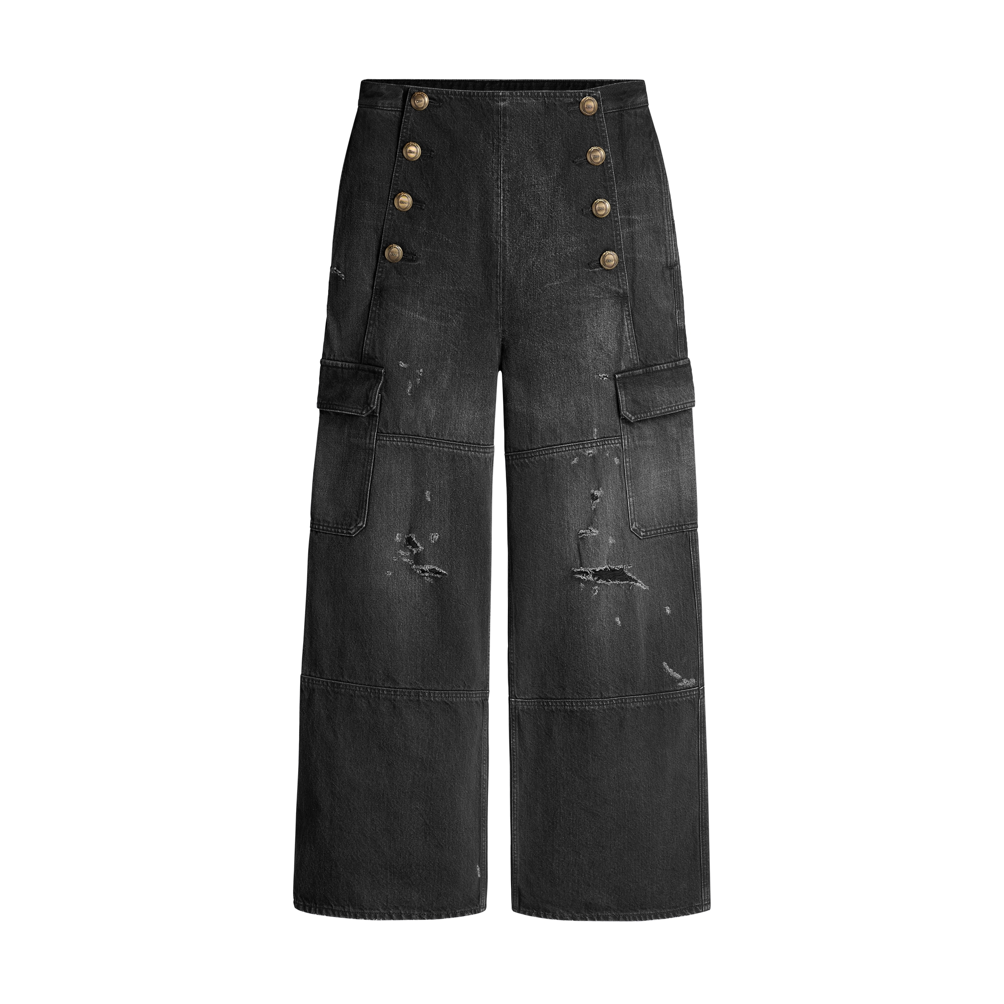 Sailor Cargo Jeans Black Cotton Twill E01