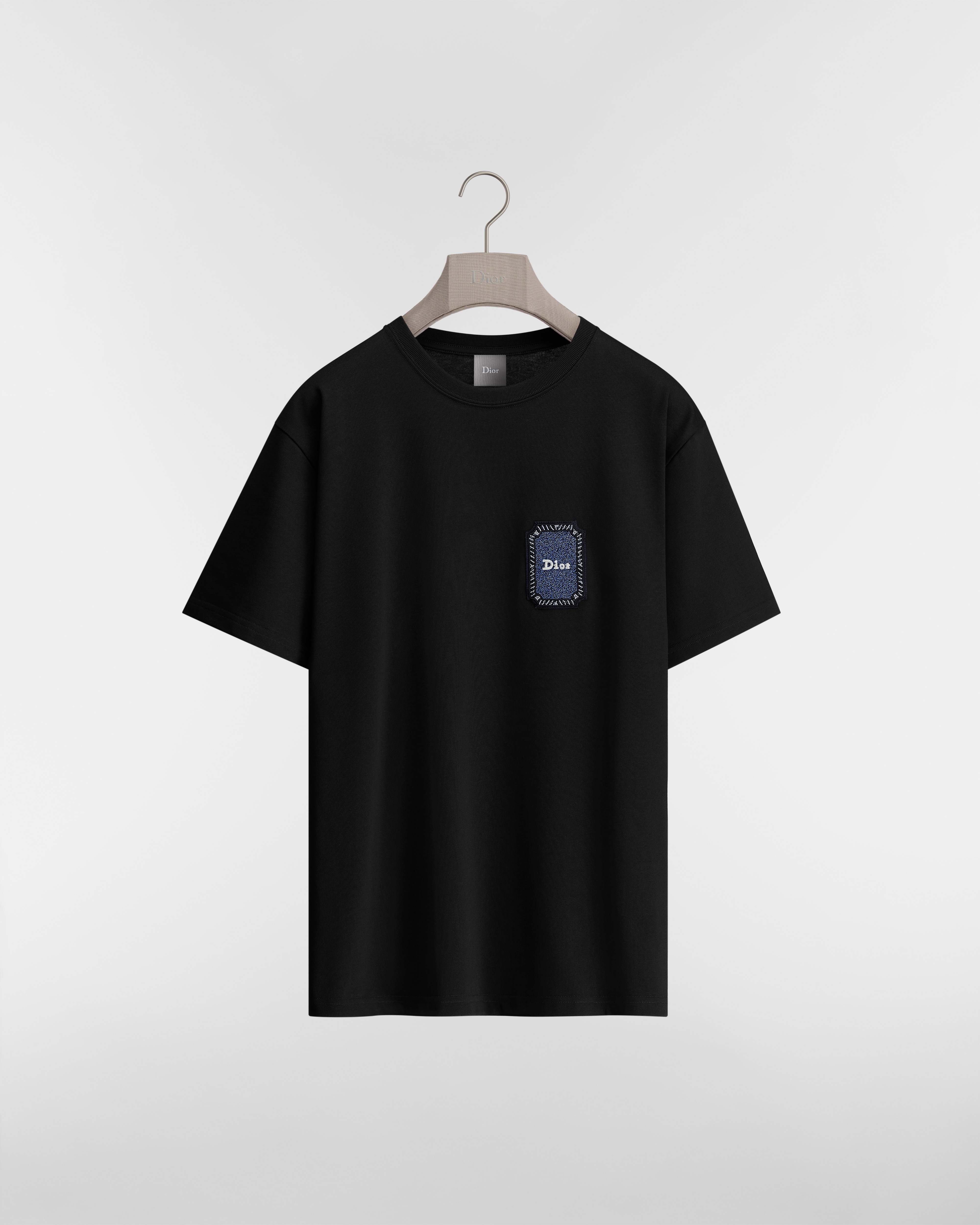 Dior Médaillon T-Shirt, Relaxed Fit Black Cotton Jersey E01