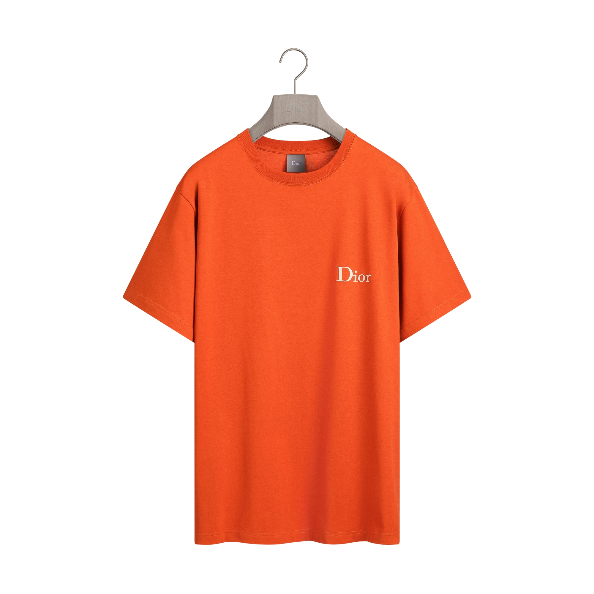 T-Shirt with Dior Embroidery, Relaxed Fit Red Cotton Jersey | DIOR
