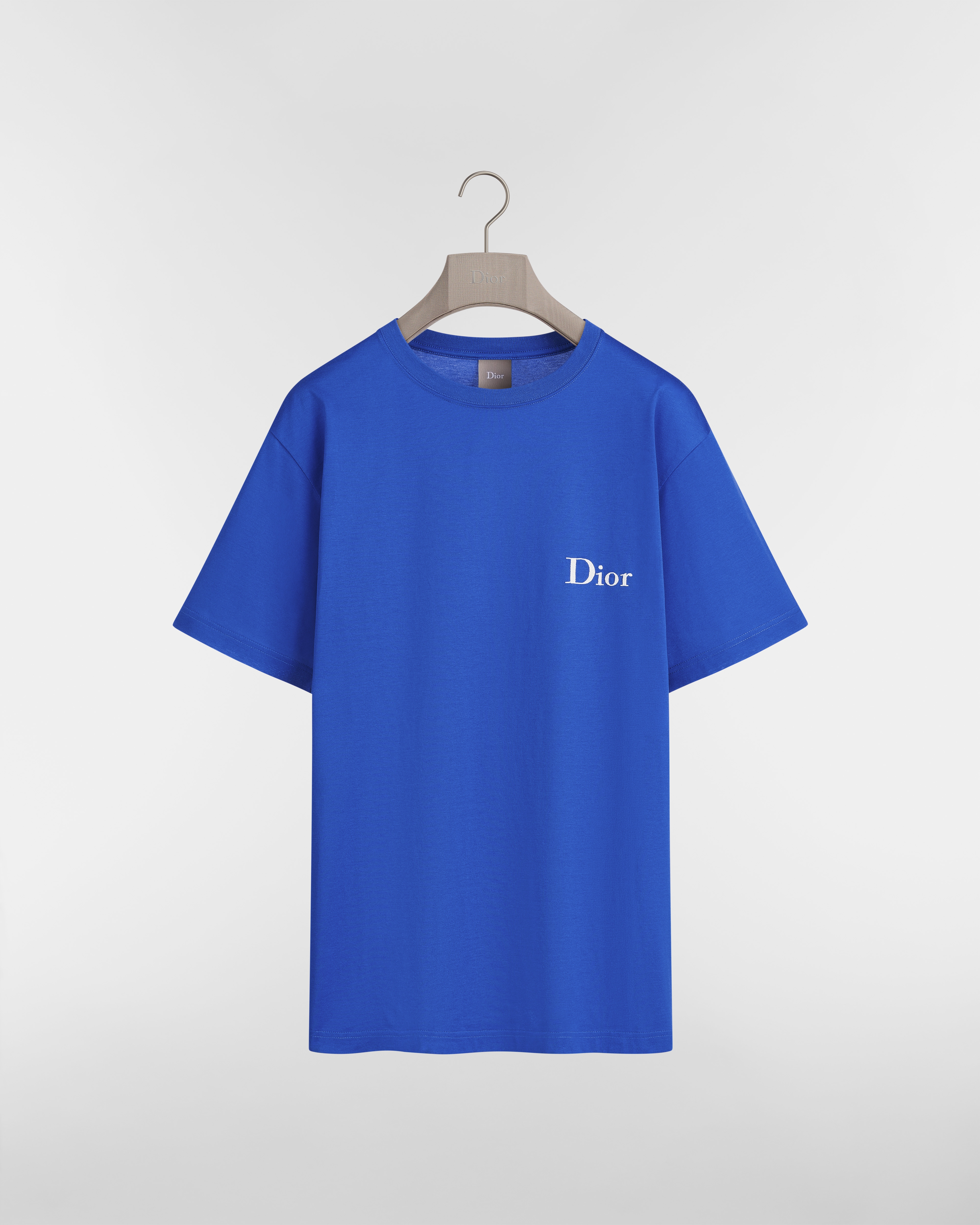 T-shirt à broderie Dior, coupe relax Jersey de coton bleu E01