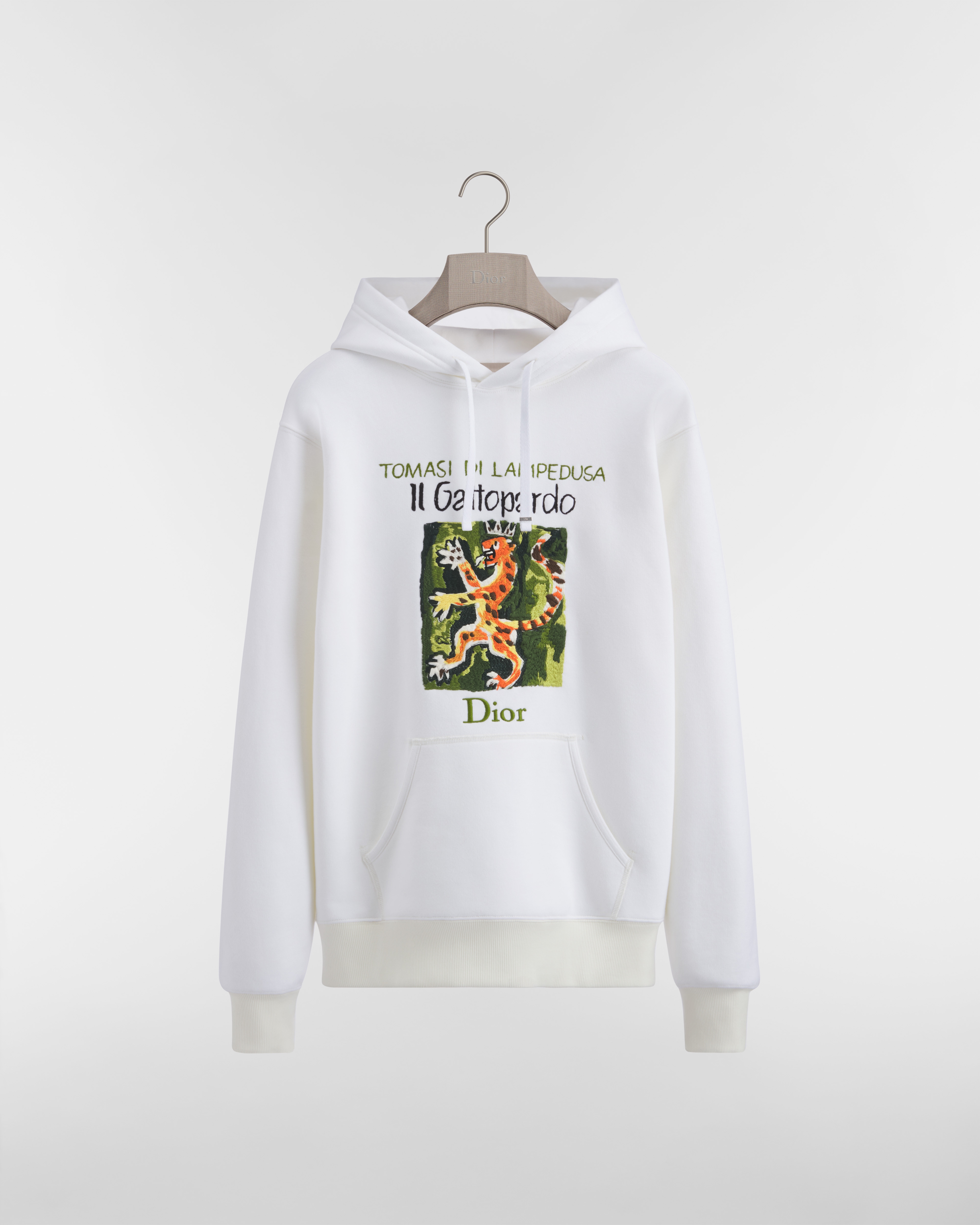 Sweatshirt à capuche à broderie Book Cover, coupe relax Jersey de coton blanc E01