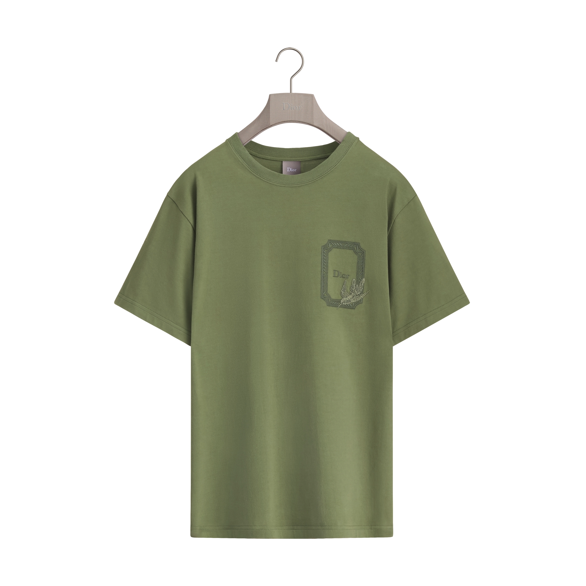 Dior Médaillon Colibri T-Shirt, Relaxed Fit Green Cotton Jersey | DIOR