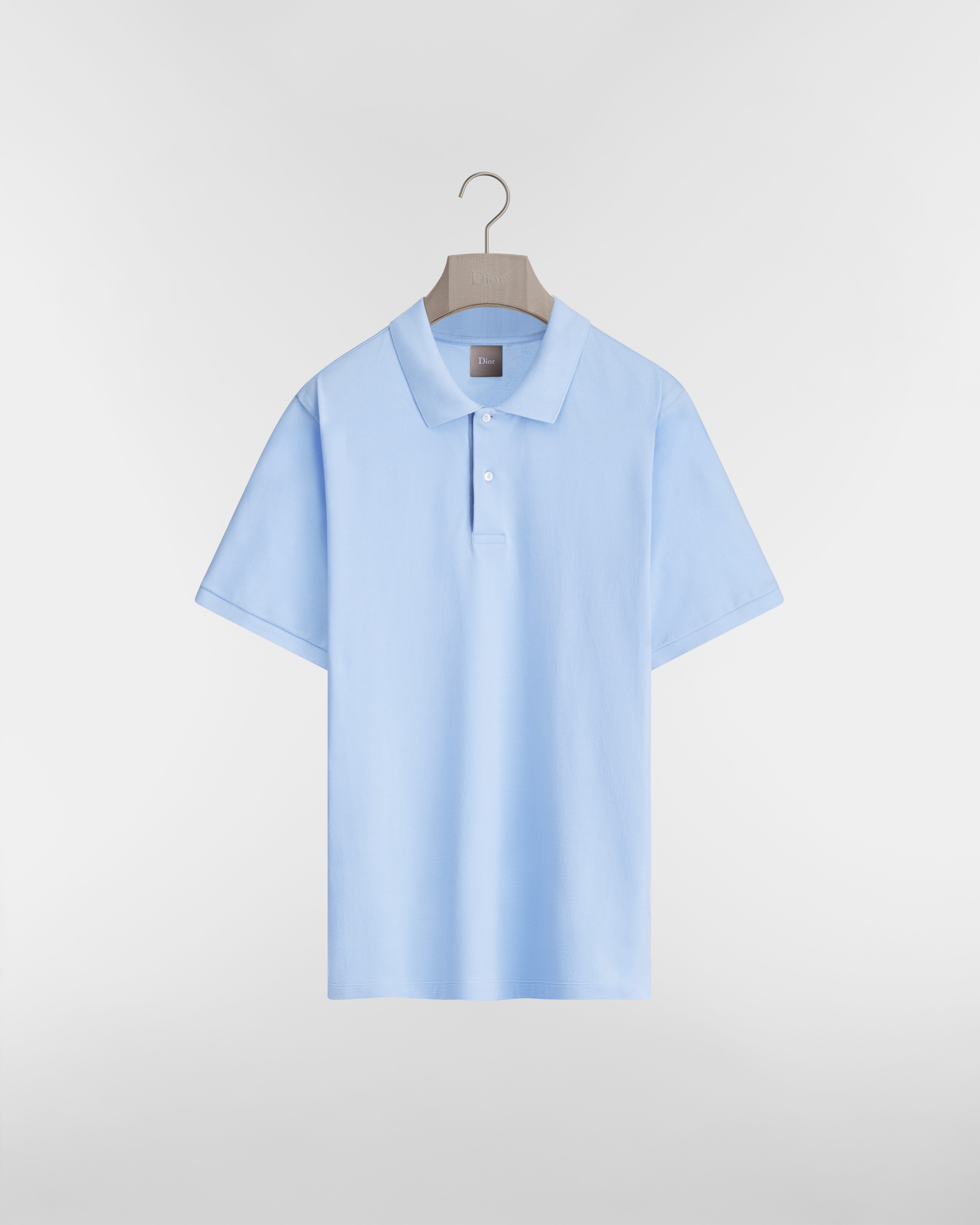 標準剪裁 Polo 衫 藍色棉質網眼布 E01