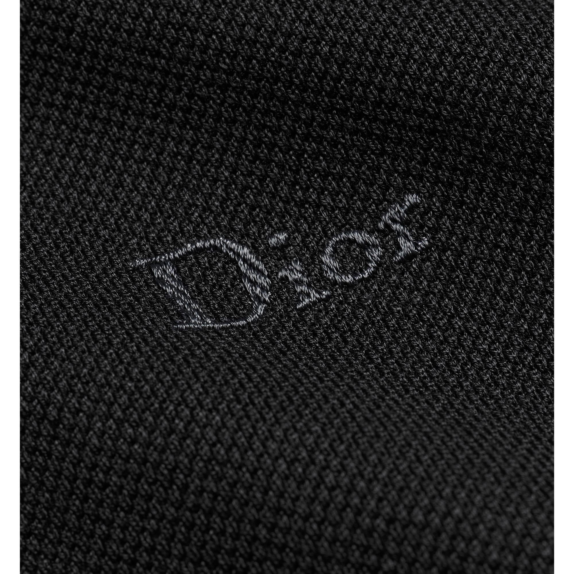 Polo Shirt with Dior Embroidery, Regular Fit Black Cotton Piqué E10