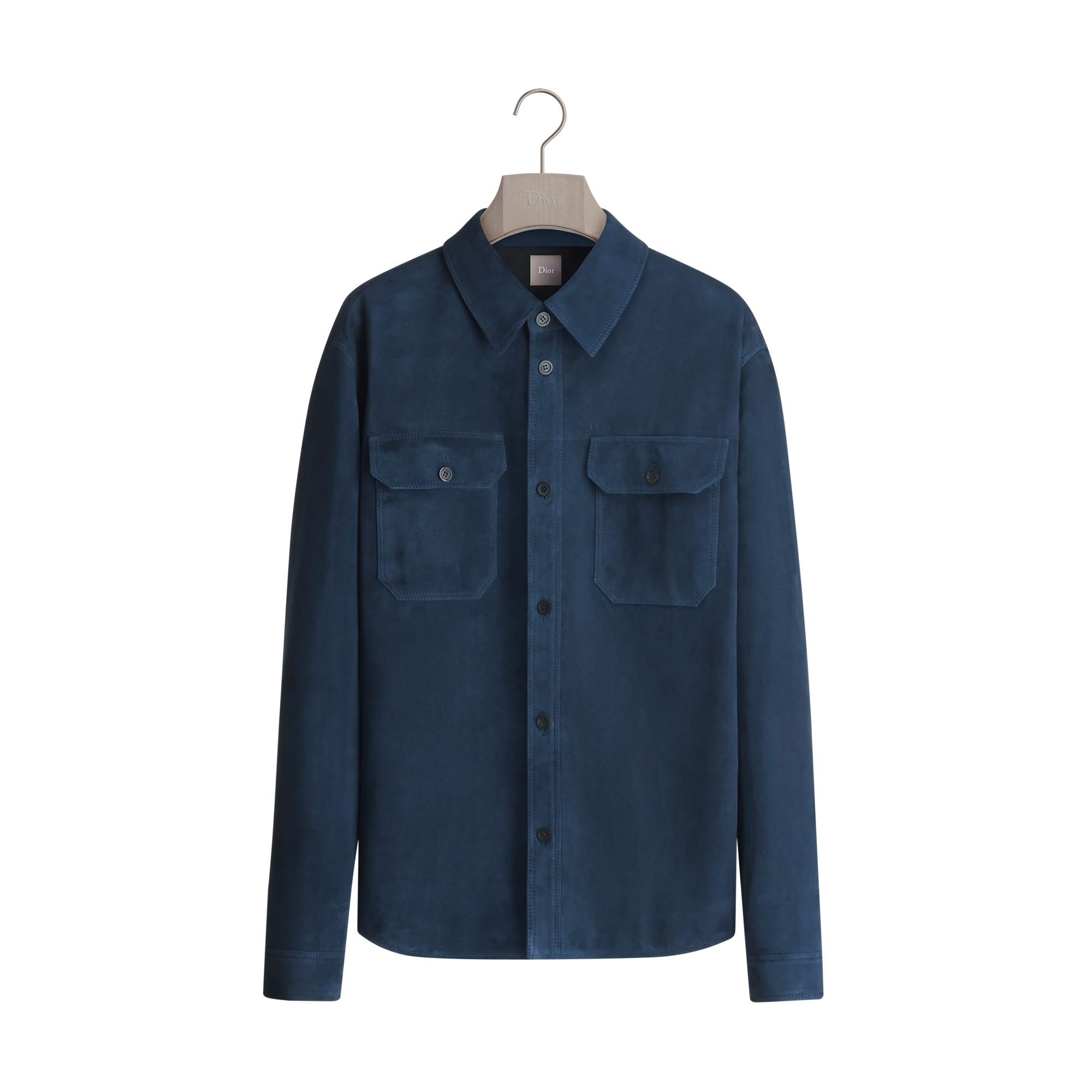 Dior ネイビー ナイロン長袖シャツ サイズ37 Dior Icons Shirt, Comfortable Fit Navy Blue Suede Lambskin | DIOR US