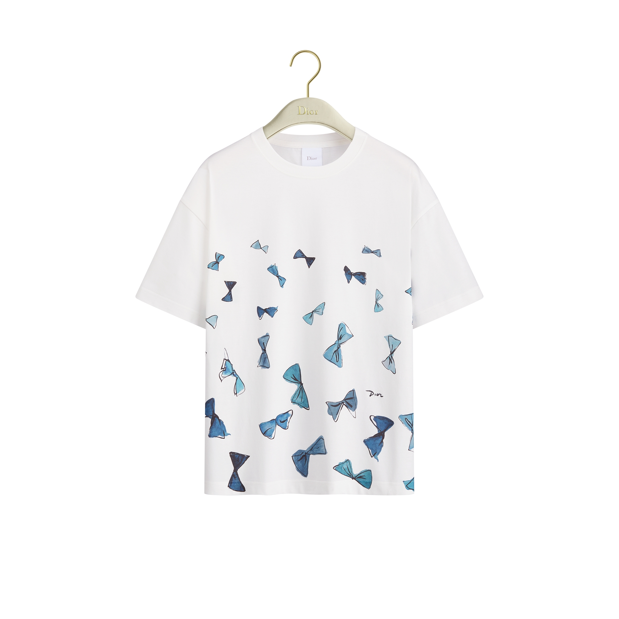 Dioriviera Oversized T-Shirt White Cotton Jersey with Blue Dior
