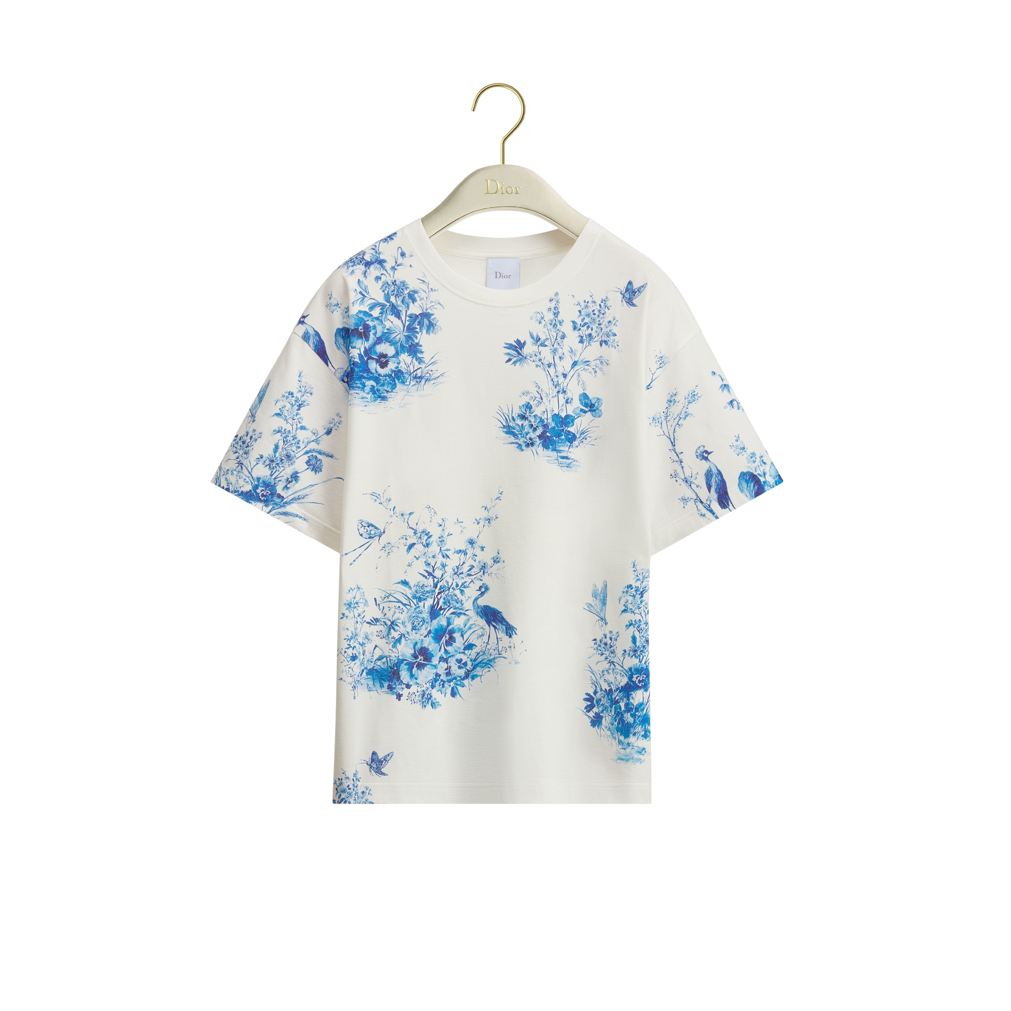 Dioriviera Oversized T-Shirt White and Navy Blue Toile de Jouy