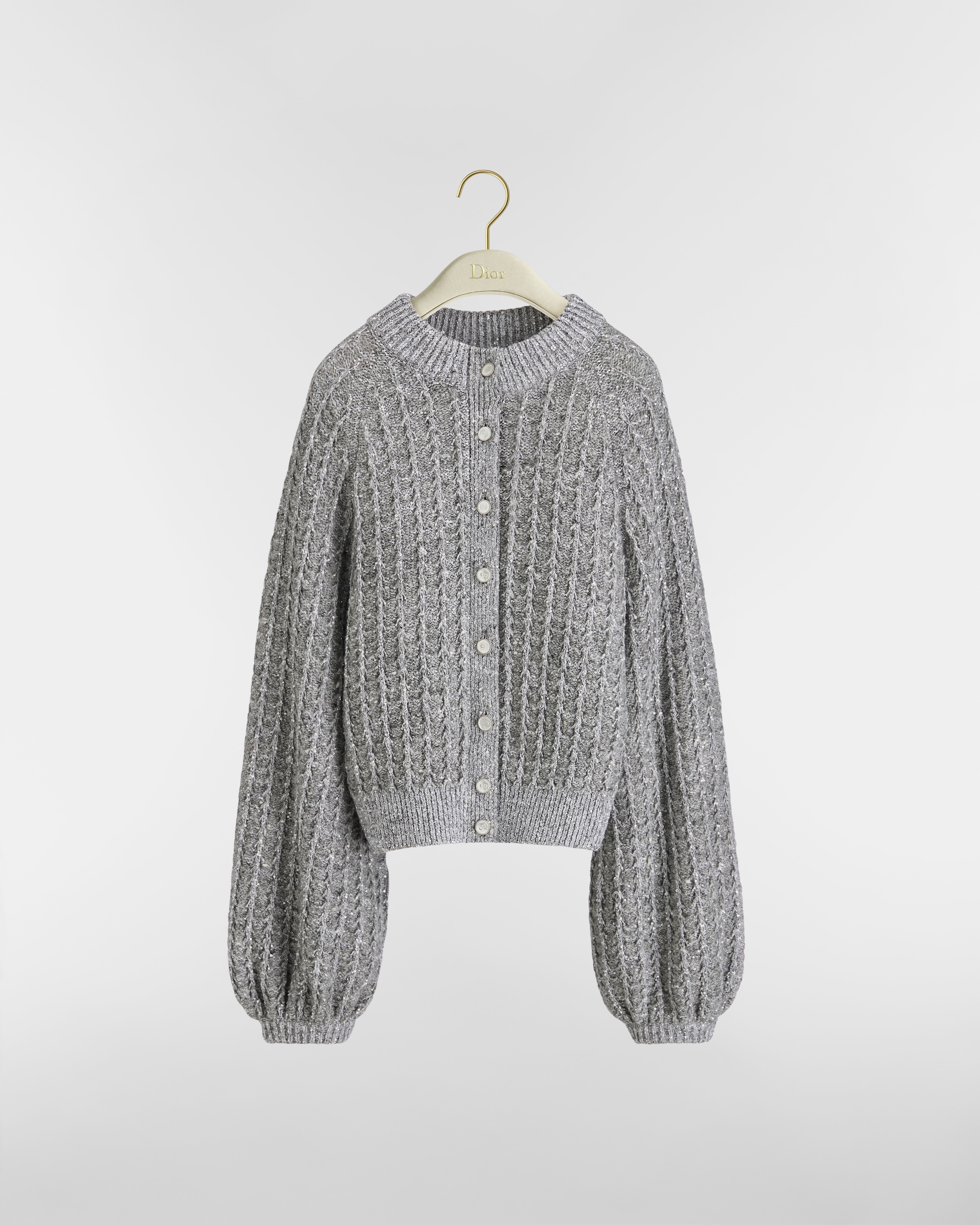 Vest Grijs tweed van een blend van scheerwol en kasjmier, geborduurd met pailletten E01