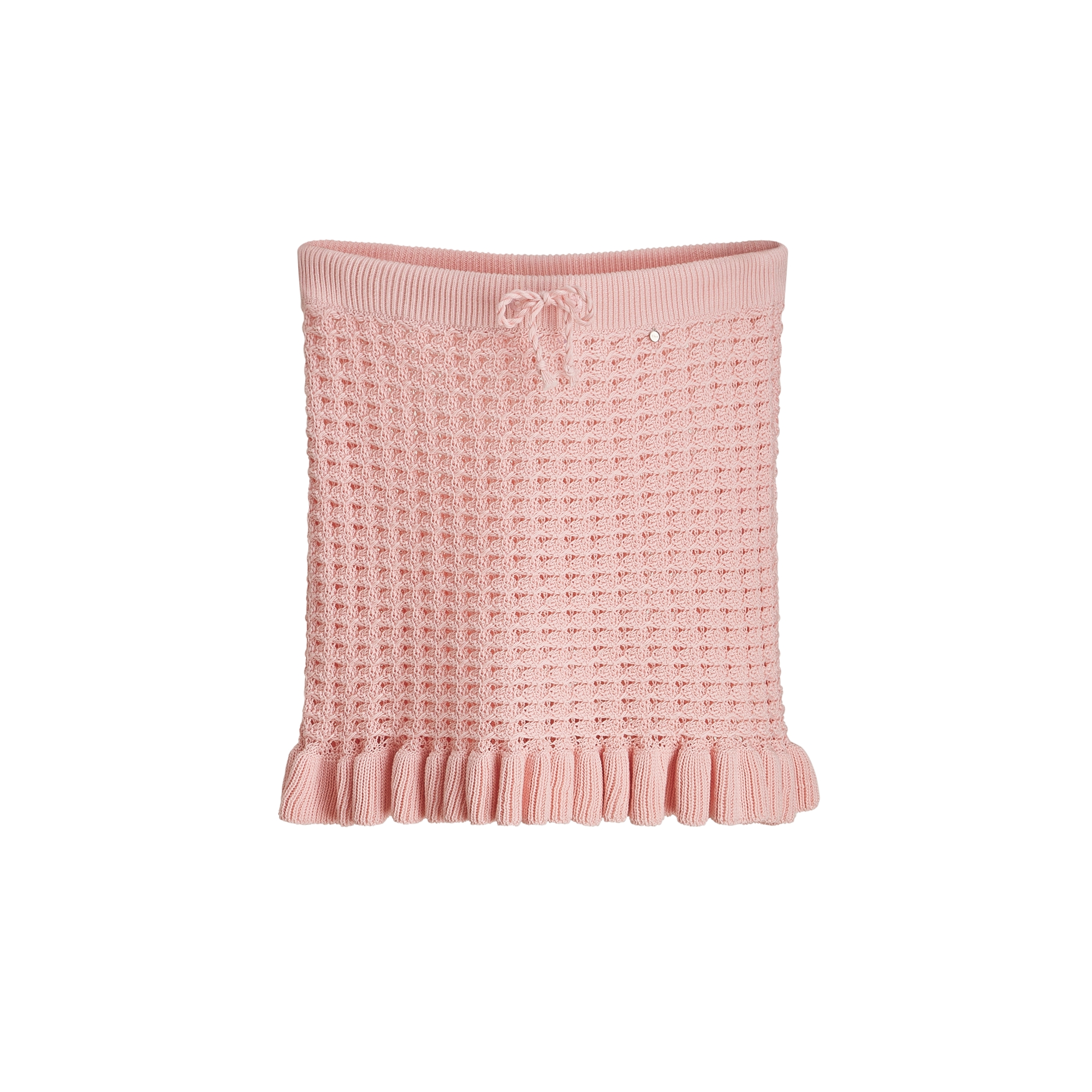 Dioriviera Straight Miniskirt Pink Cotton Crochet Knit E01