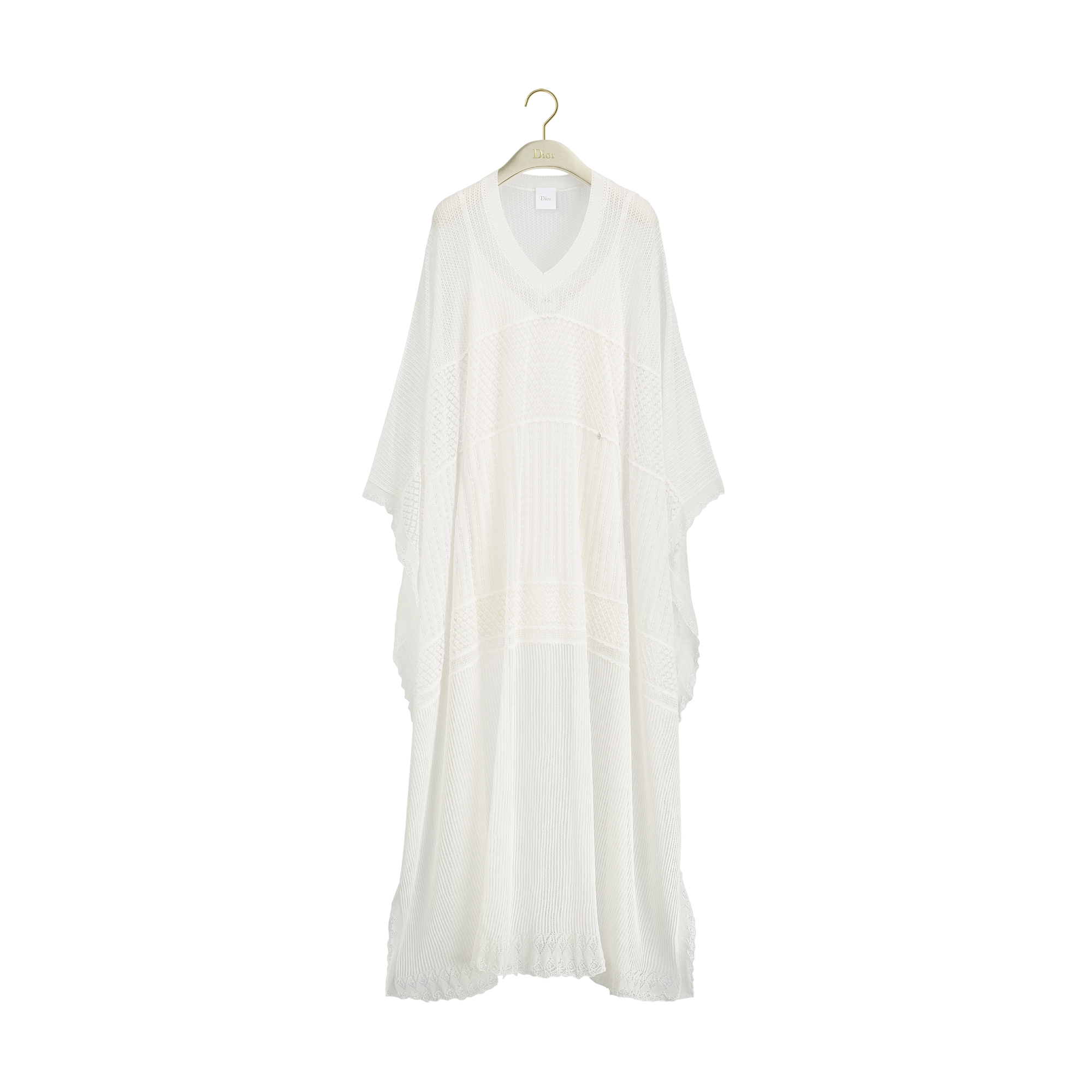 Dioriviera Long Dress Ecru Openwork Knit | DIOR