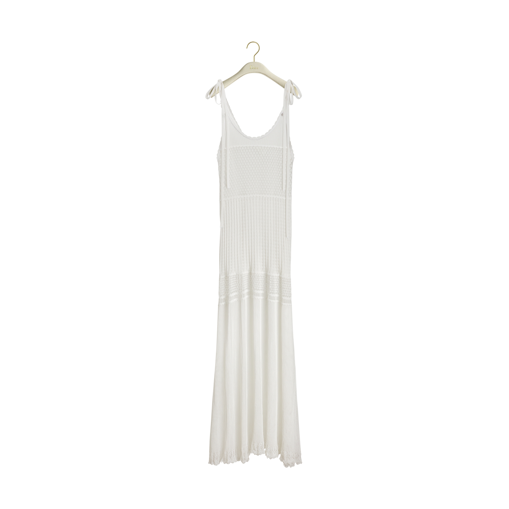 Dioriviera Long Dress White Openwork Knit | DIOR