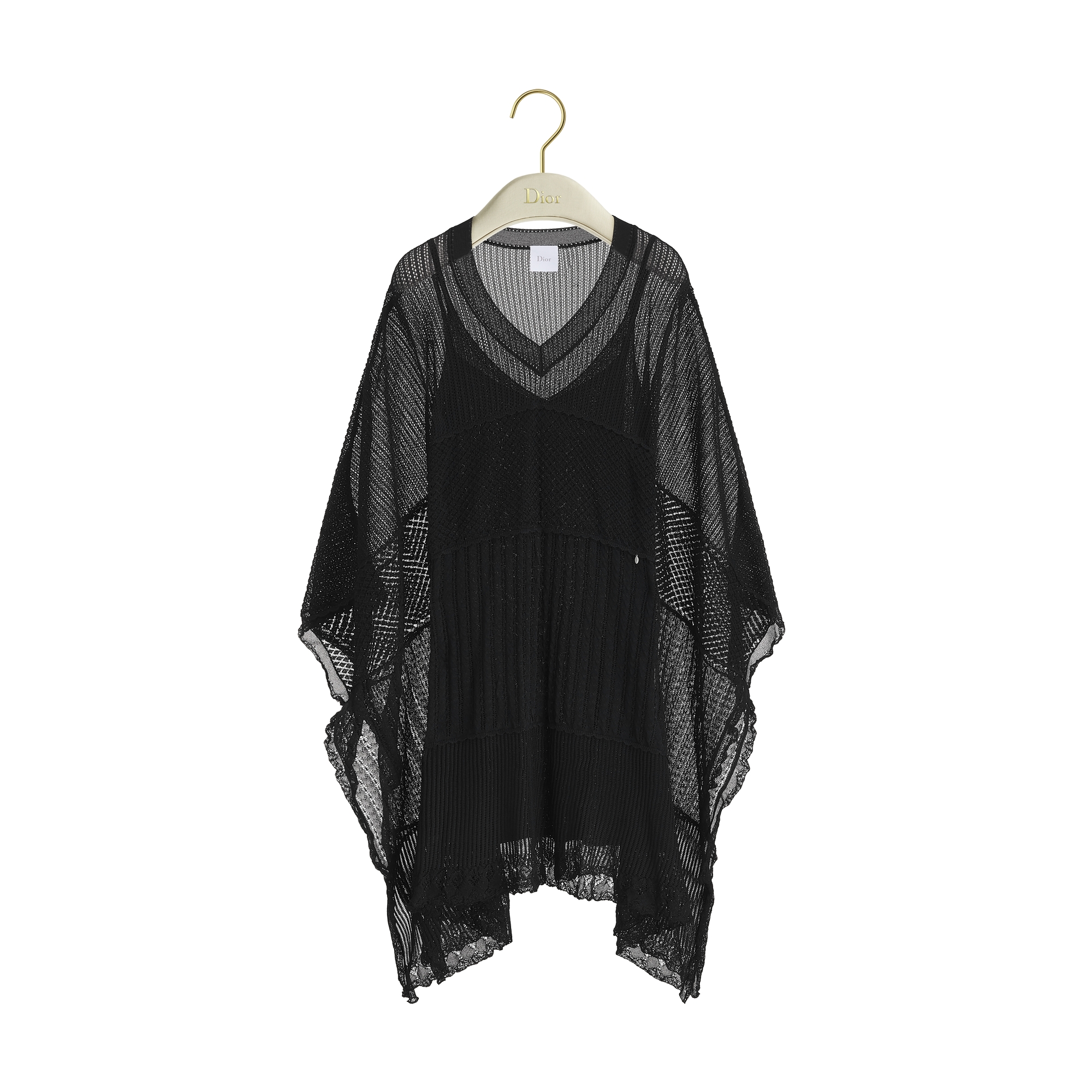 Dioriviera Short Fitted Dress Black Openwork Knit | DIOR