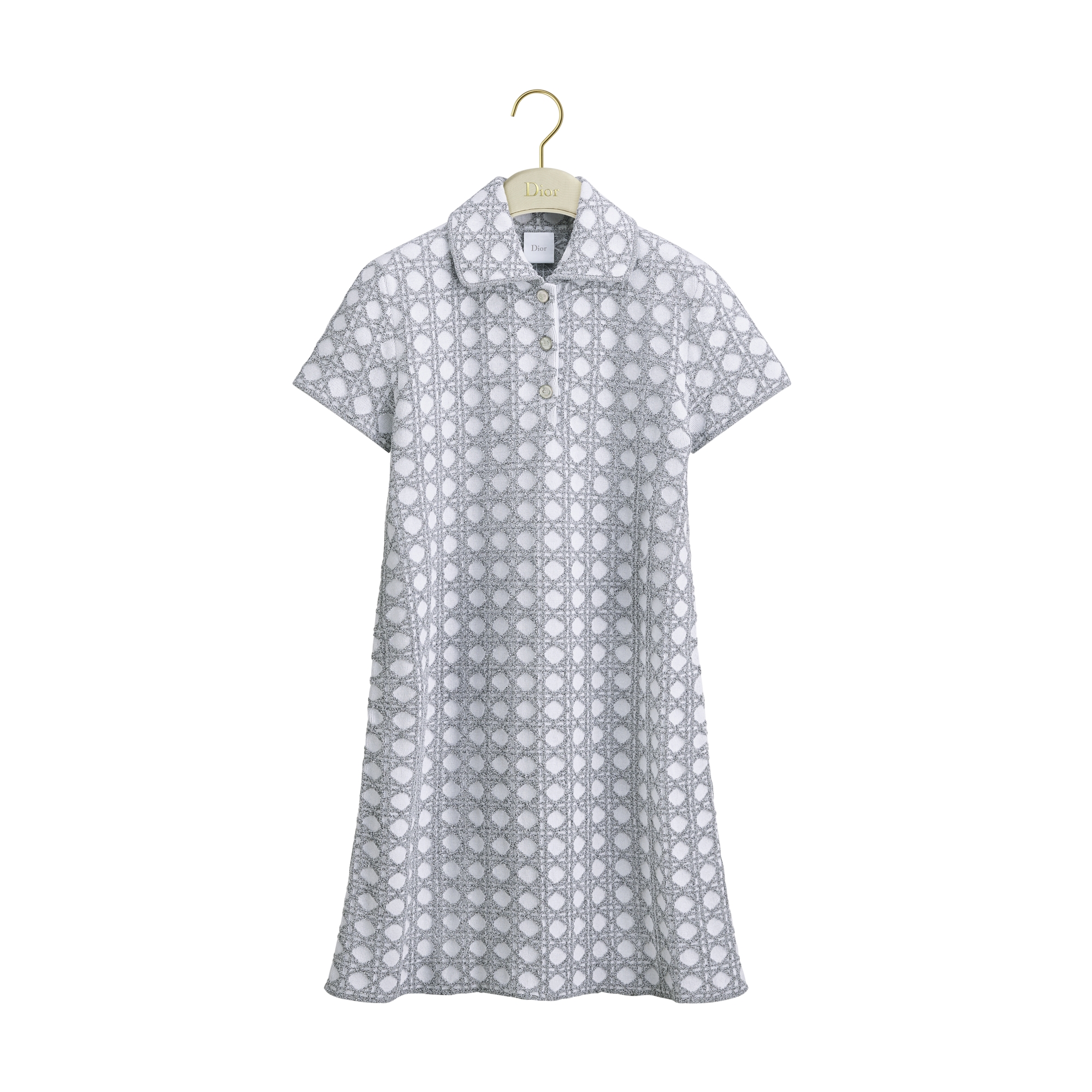 DIOR | ショートドレス マクロカナージュ コットンブレンド ブークレニット