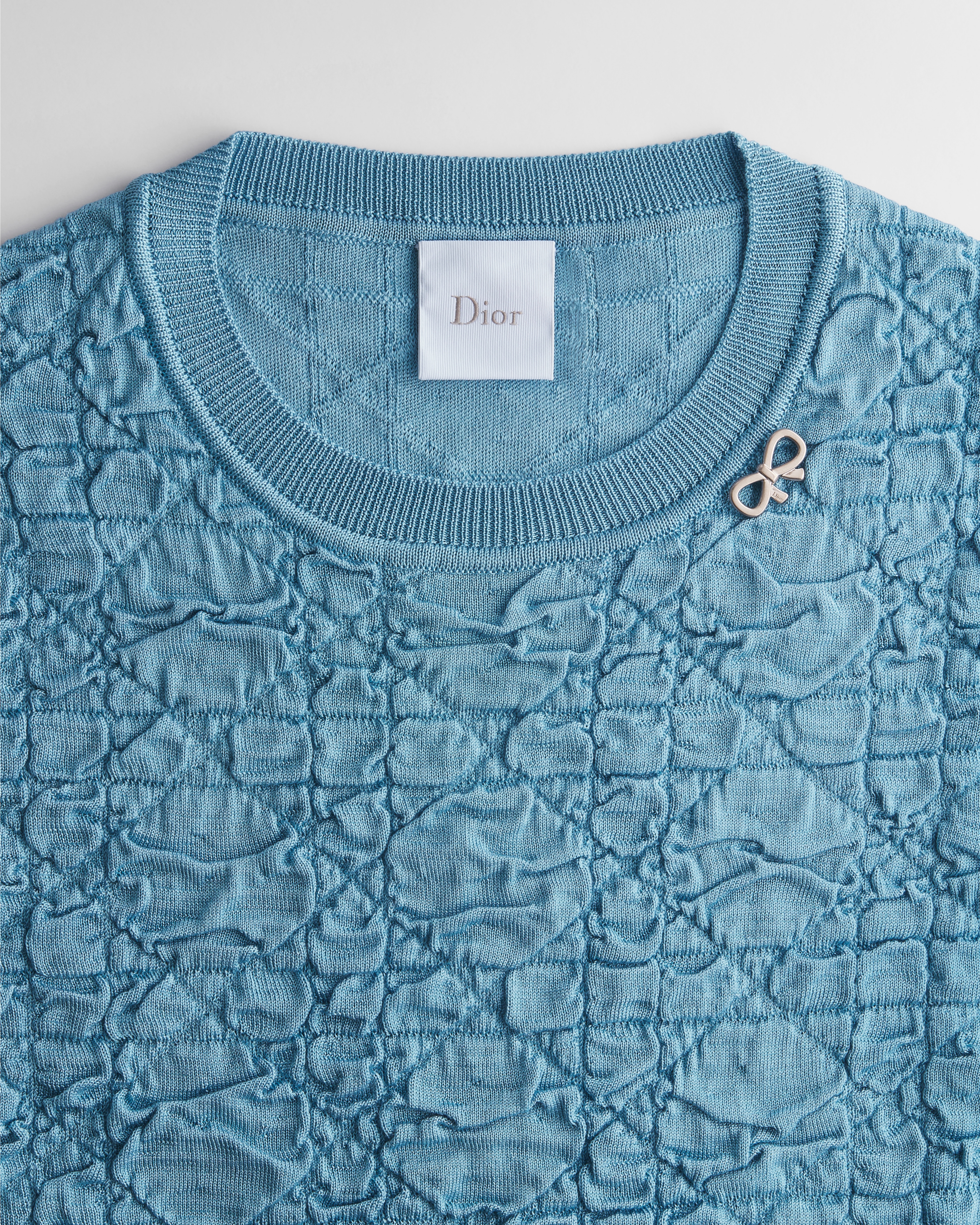 Macrocannage Short-Sleeved Sweater