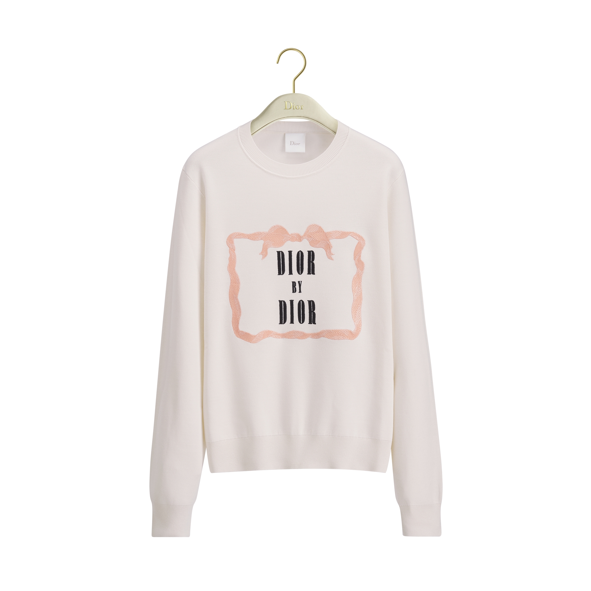 Book Cover Embroidered Sweater Ecru Cashmere-Silk-Blend Knit | DIOR