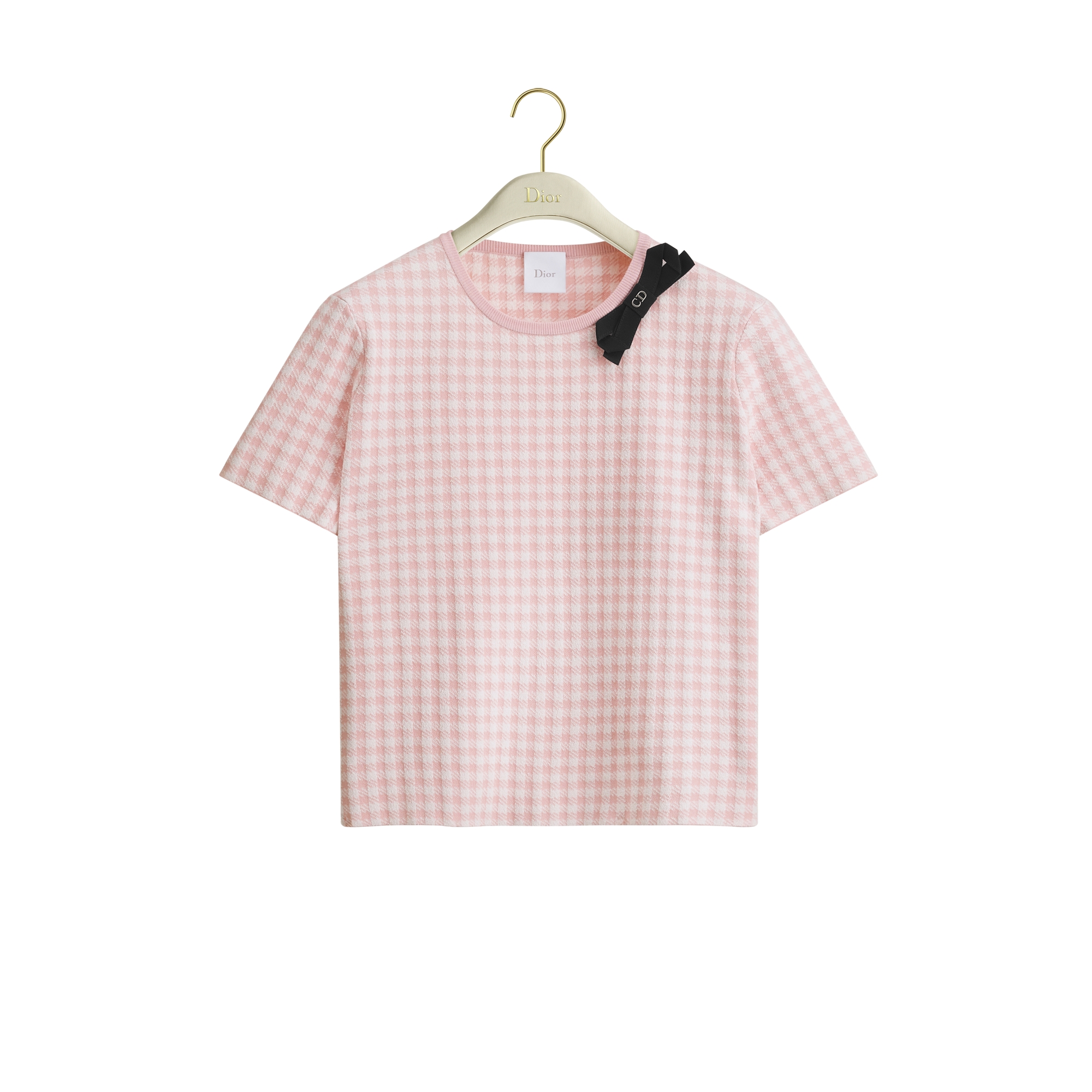 Dioriviera Short-Sleeved Top Pink and White Dior Vichy Cotton