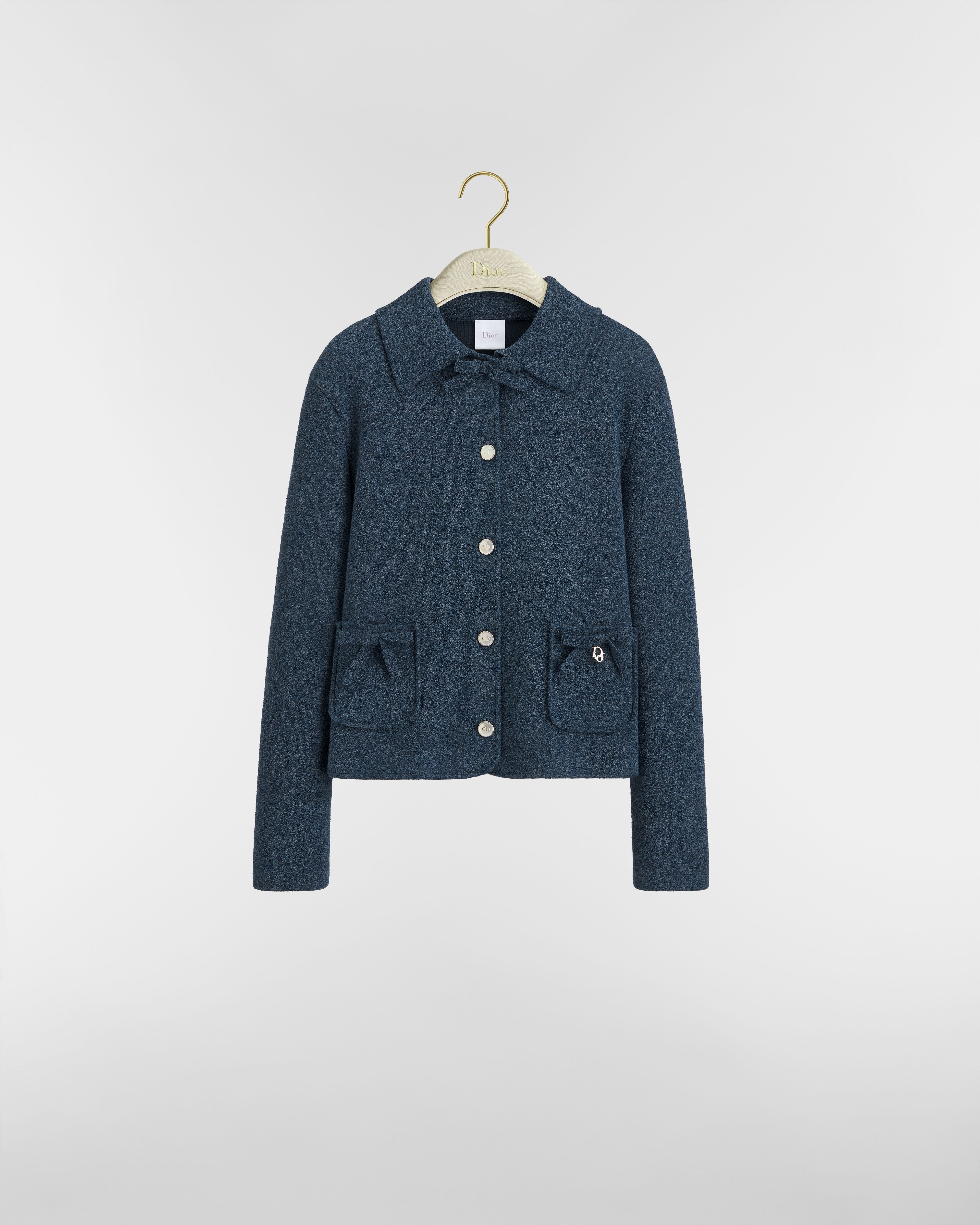 かおり　　e5 Christian Dior ネイビー ブレザー Lサイズ Regular-Fit Jacket Navy Blue Cotton-Blend Knit | DIOR