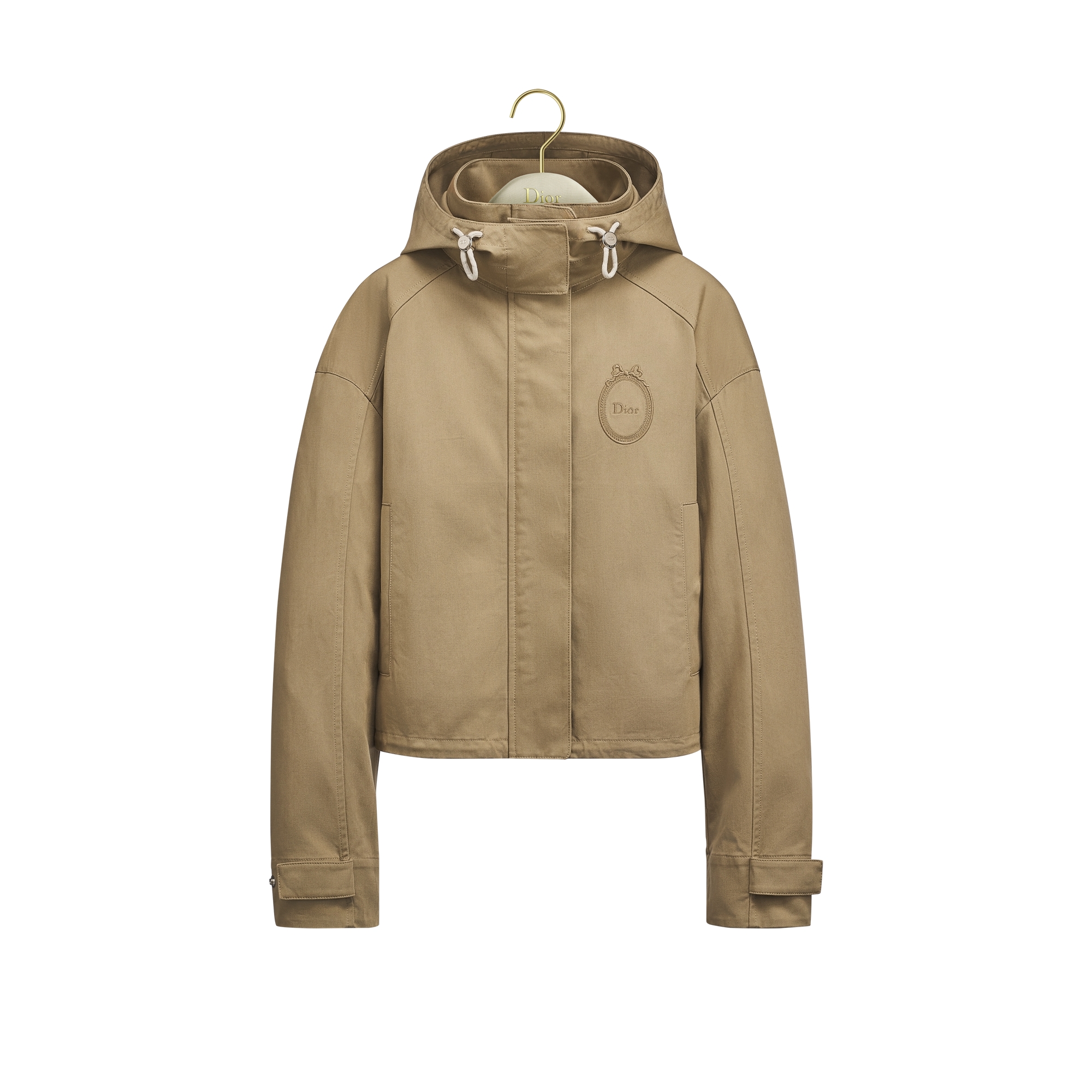 Dior Médaillon Hooded Jacket Beige Cotton Gabardine | DIOR PH