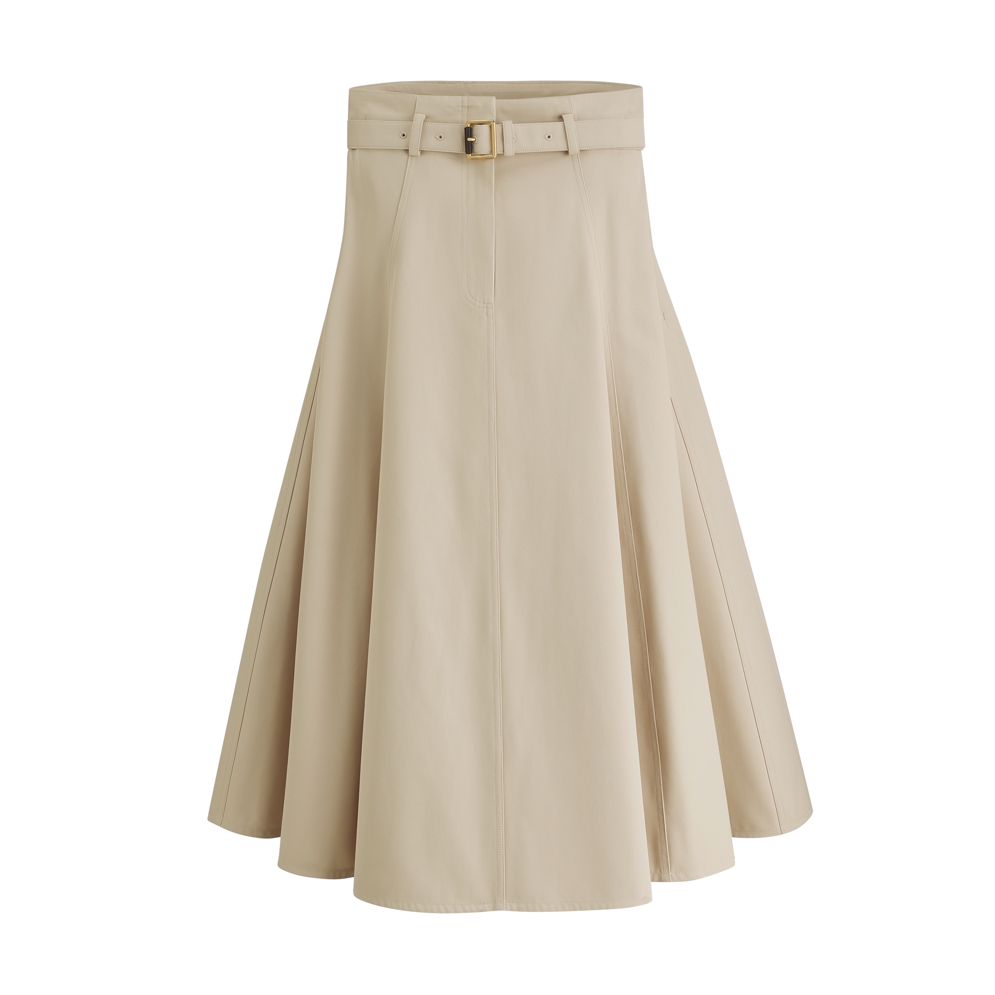  Beige Cotton and Silk Gabardine