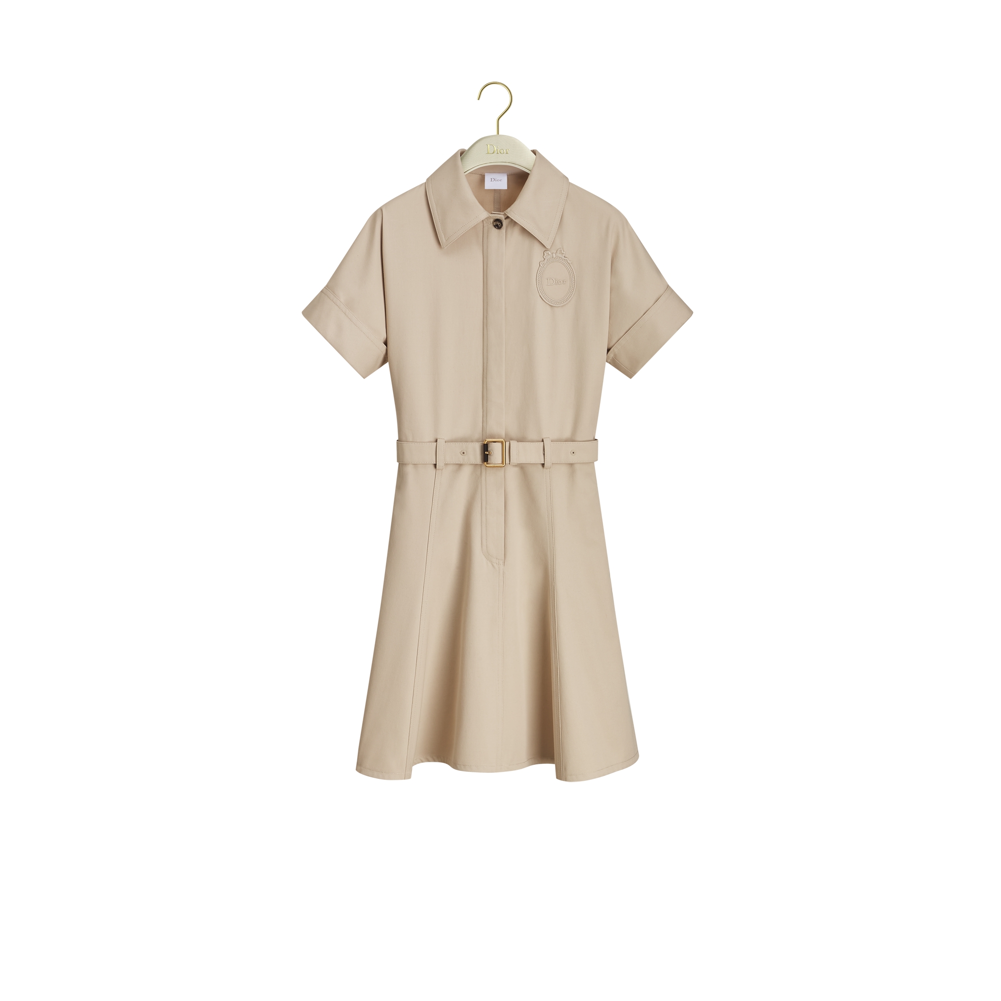 Dior Médaillon Belted Shirtdress Beige Cotton and Silk Gabardine