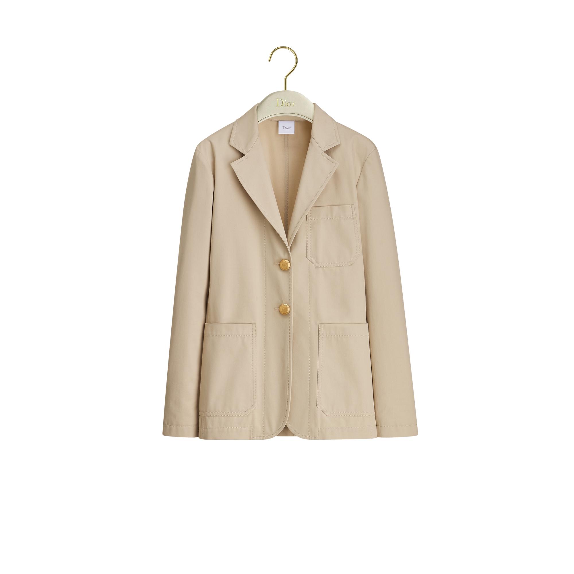 Fitted Jacket Beige Cotton and Silk Gabardine | DIOR