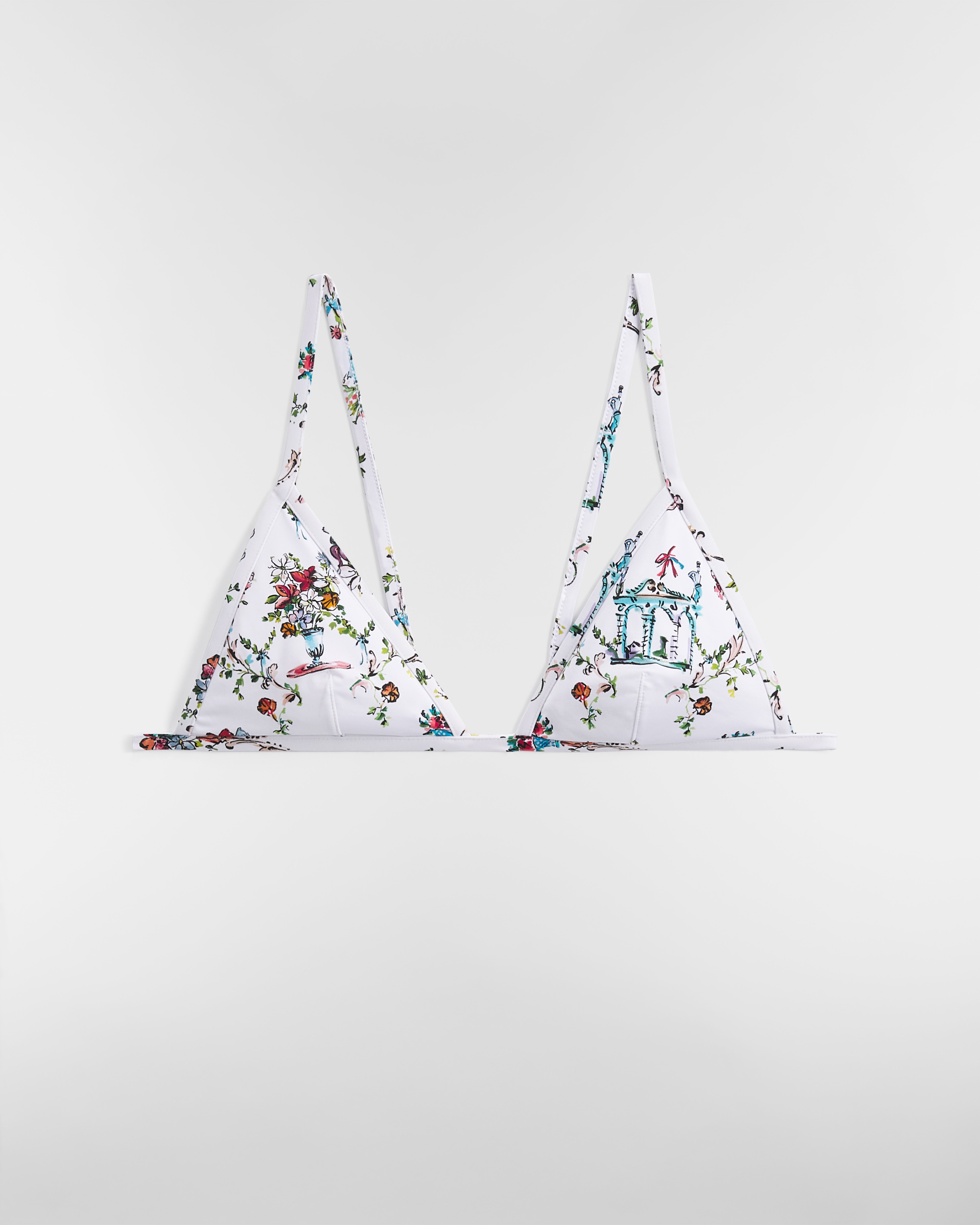 Haut de bikini Dioriviera Tissu technique blanc à motif Dior Arabesque multicolore E01