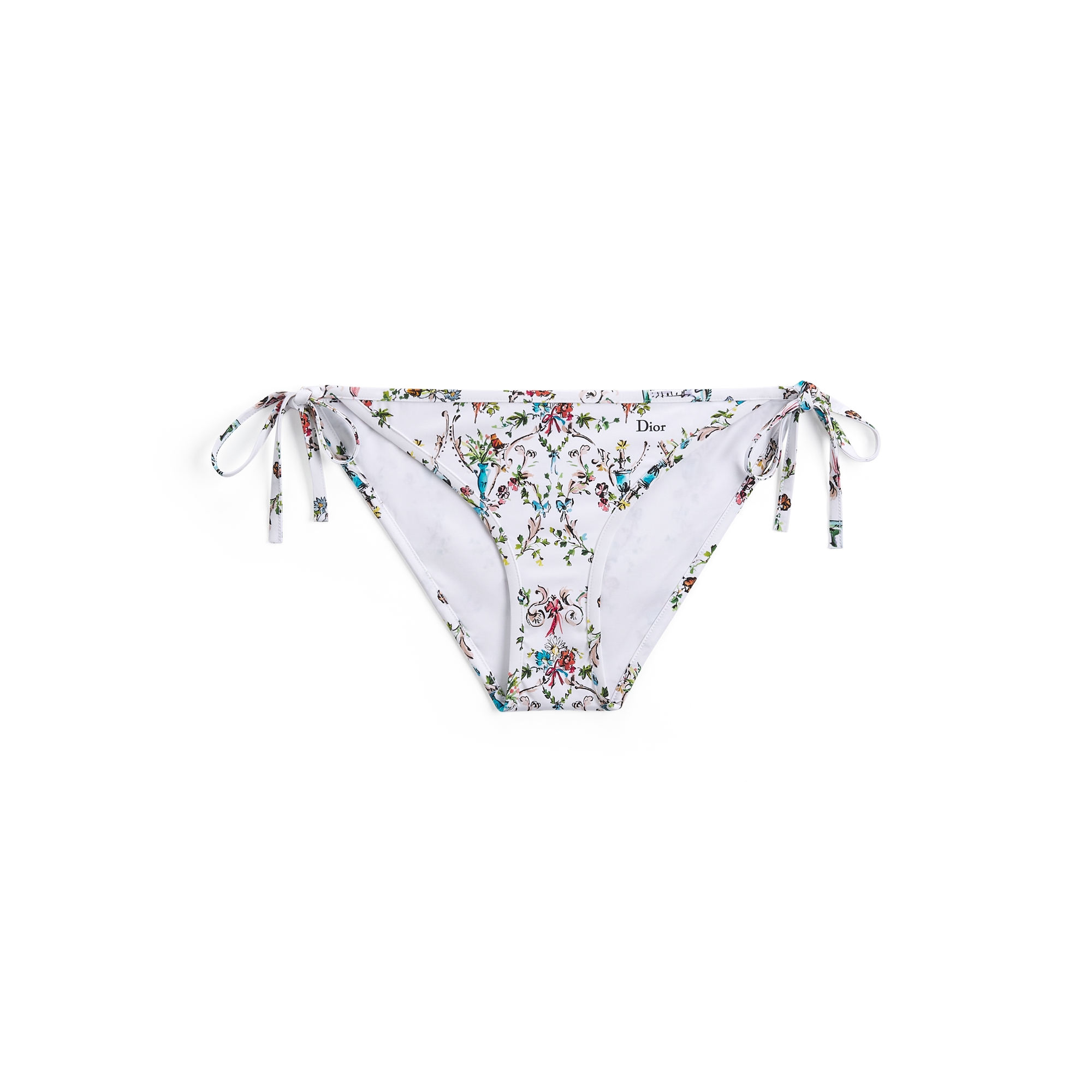 Dioriviera Bikini Bottom White Technical Fabric with Multicolor