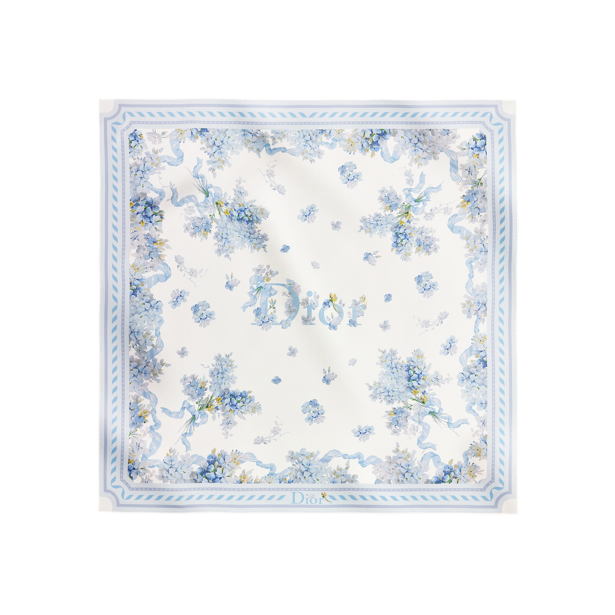  Seidentwill in Weiß und Blau