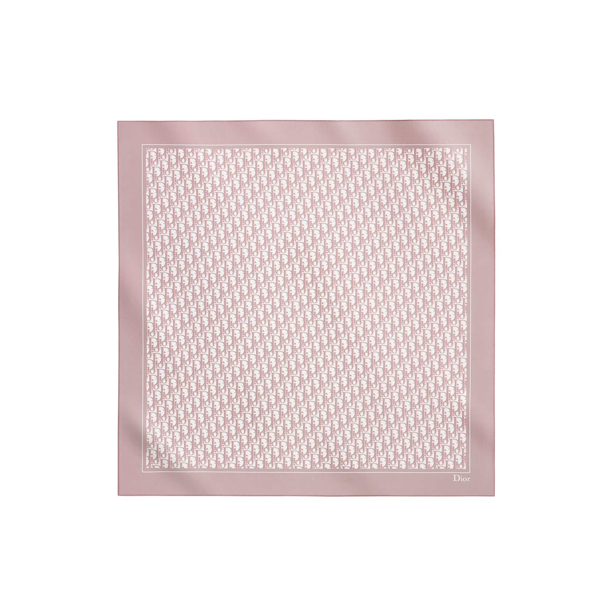 Dior Oblique 90 Square Scarf Pink and Gray Silk Twill E01