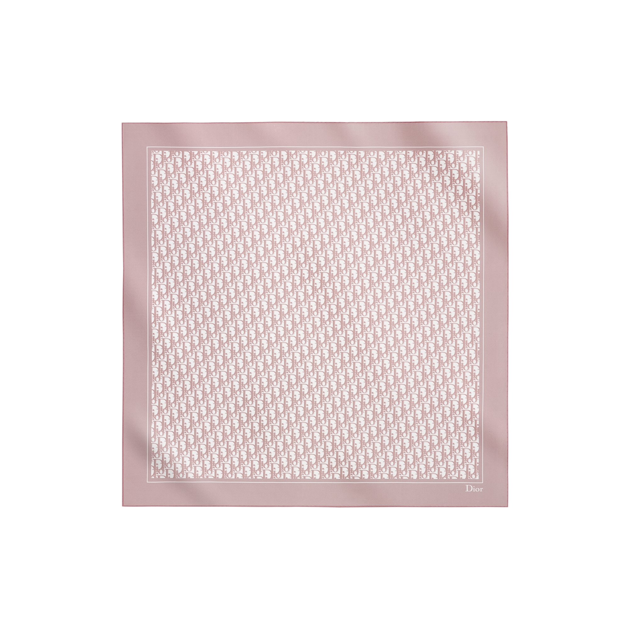 Dior Oblique 90 Square Scarf Pink and Gray Silk Twill E01
