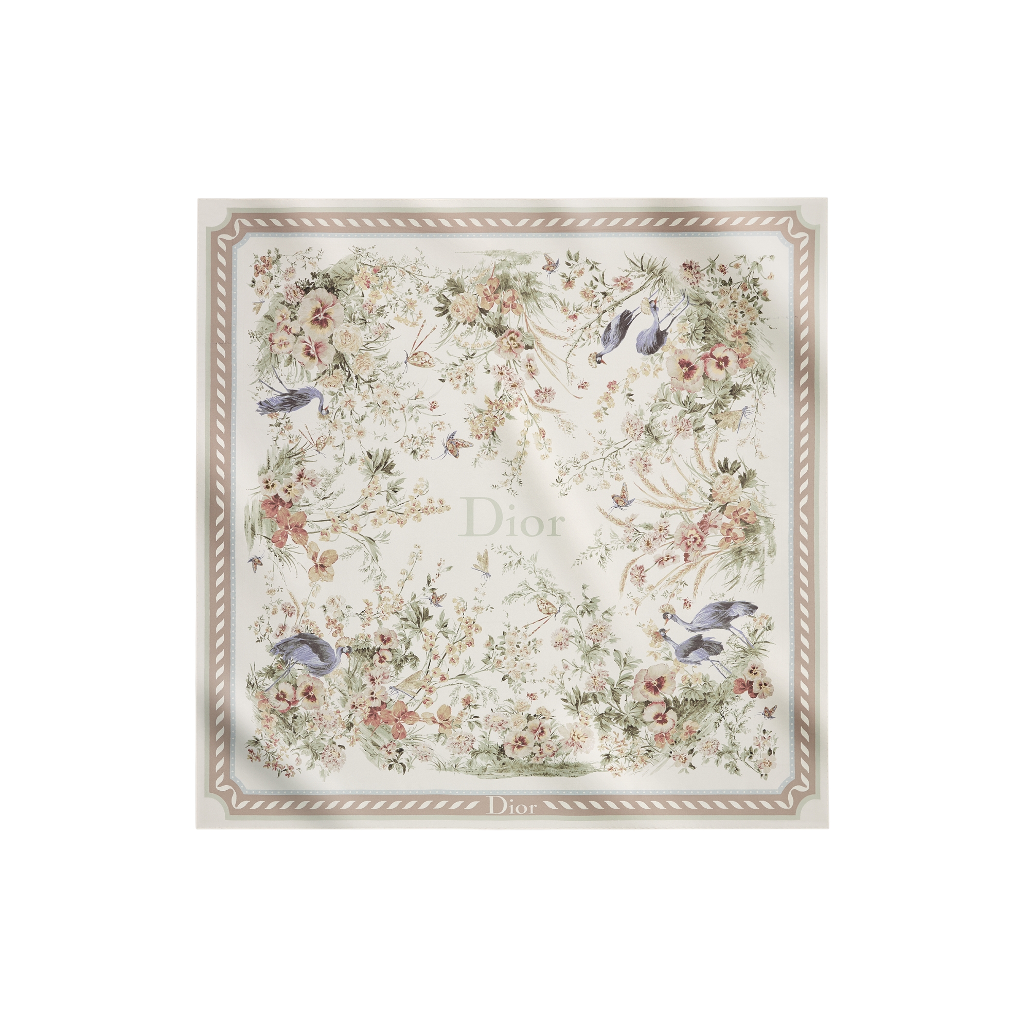  Ivory Multicolor Silk Twill