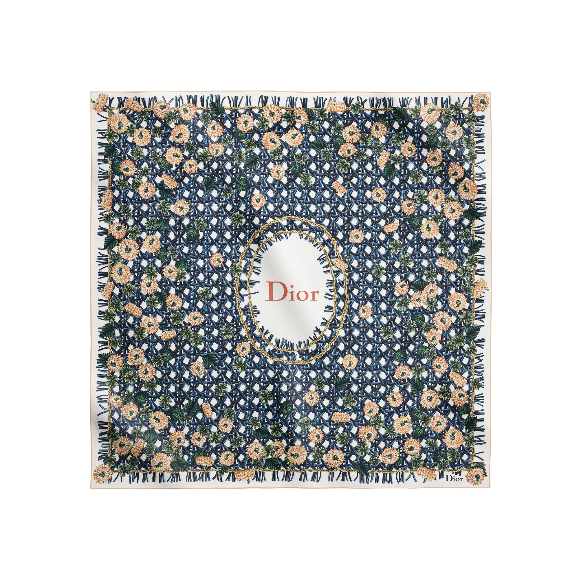  Twill de soie bleue et orange