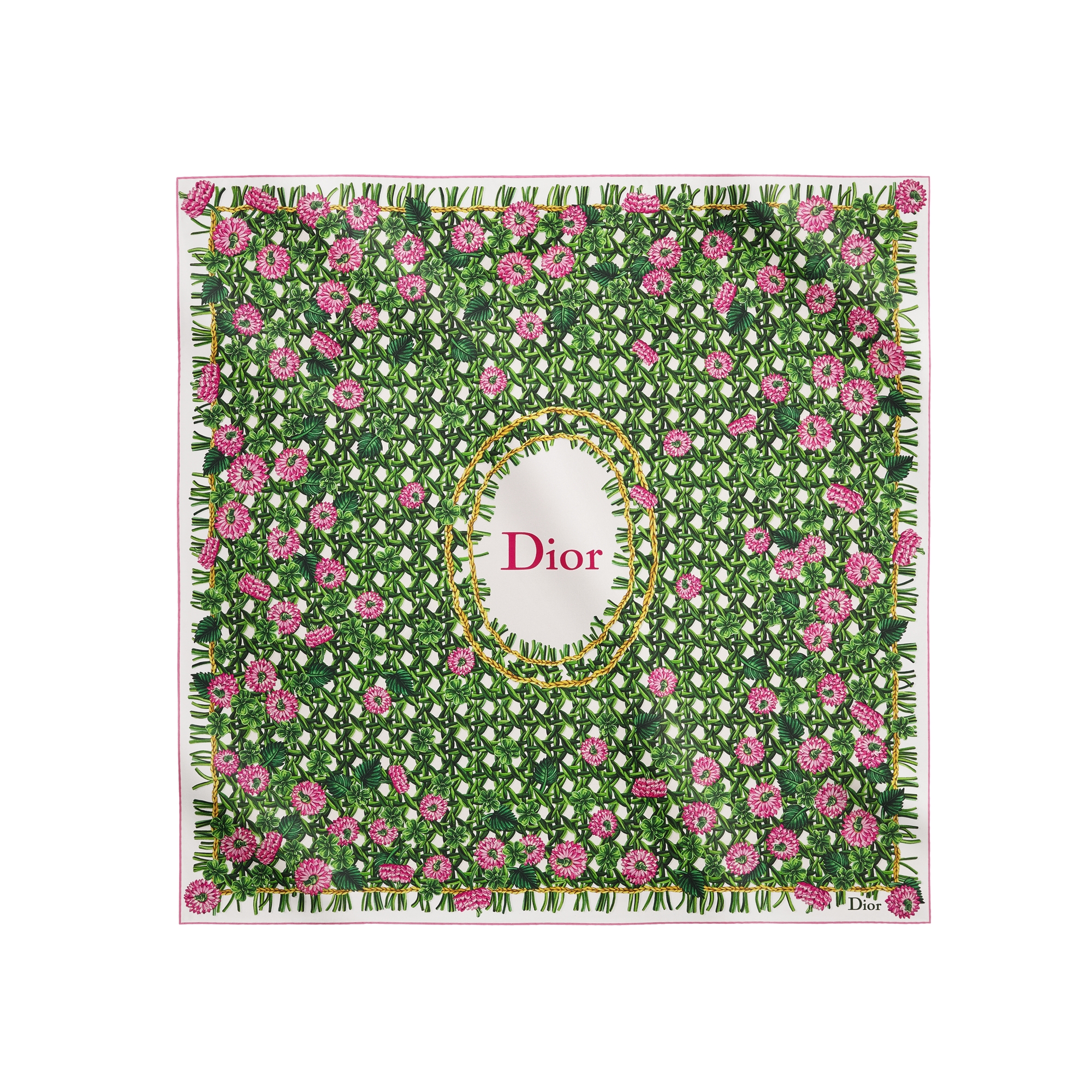  Twill de soie verte et rose