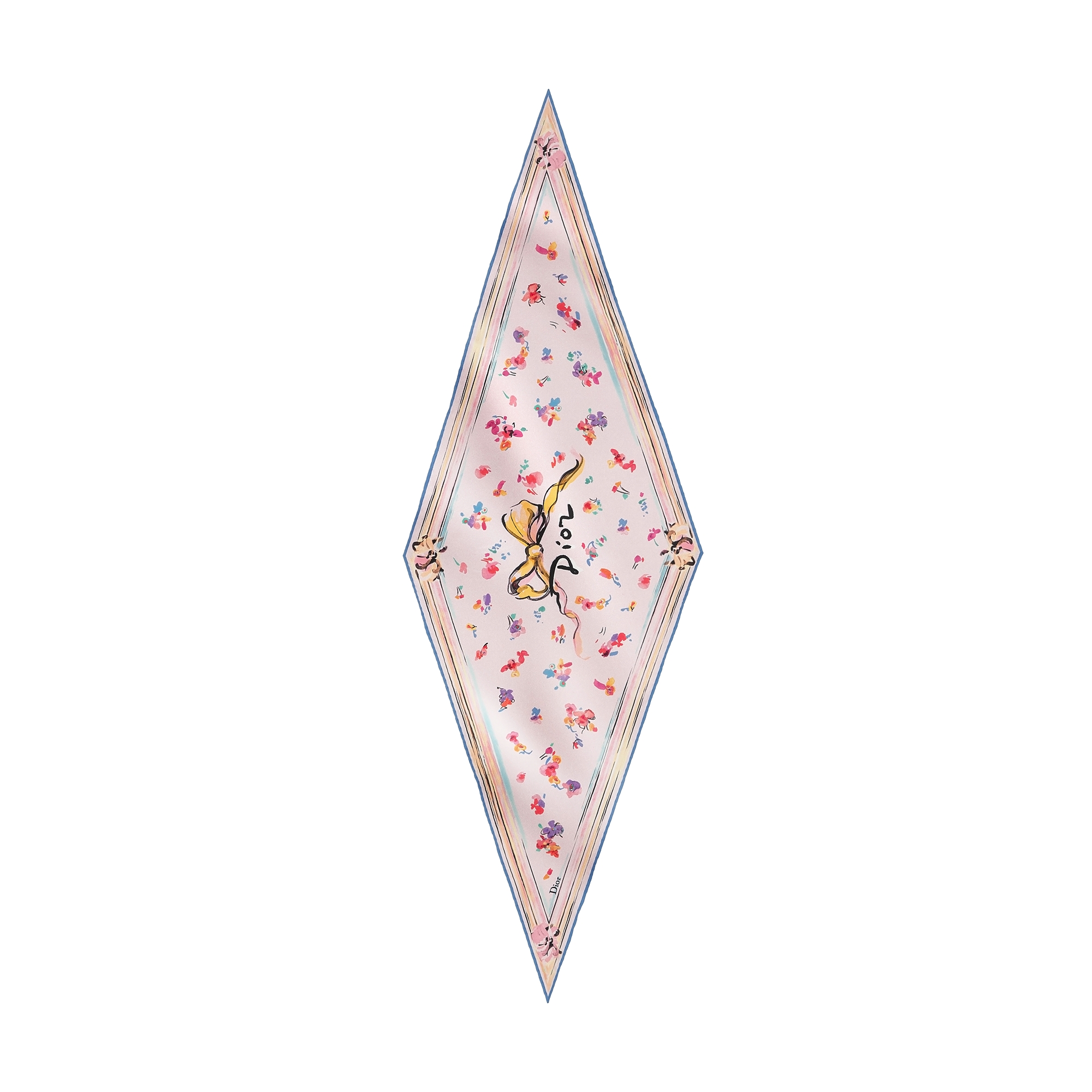Dioriviera Dior Floral Portrait Dior Diamond Pink Multicolor Silk Twill E01