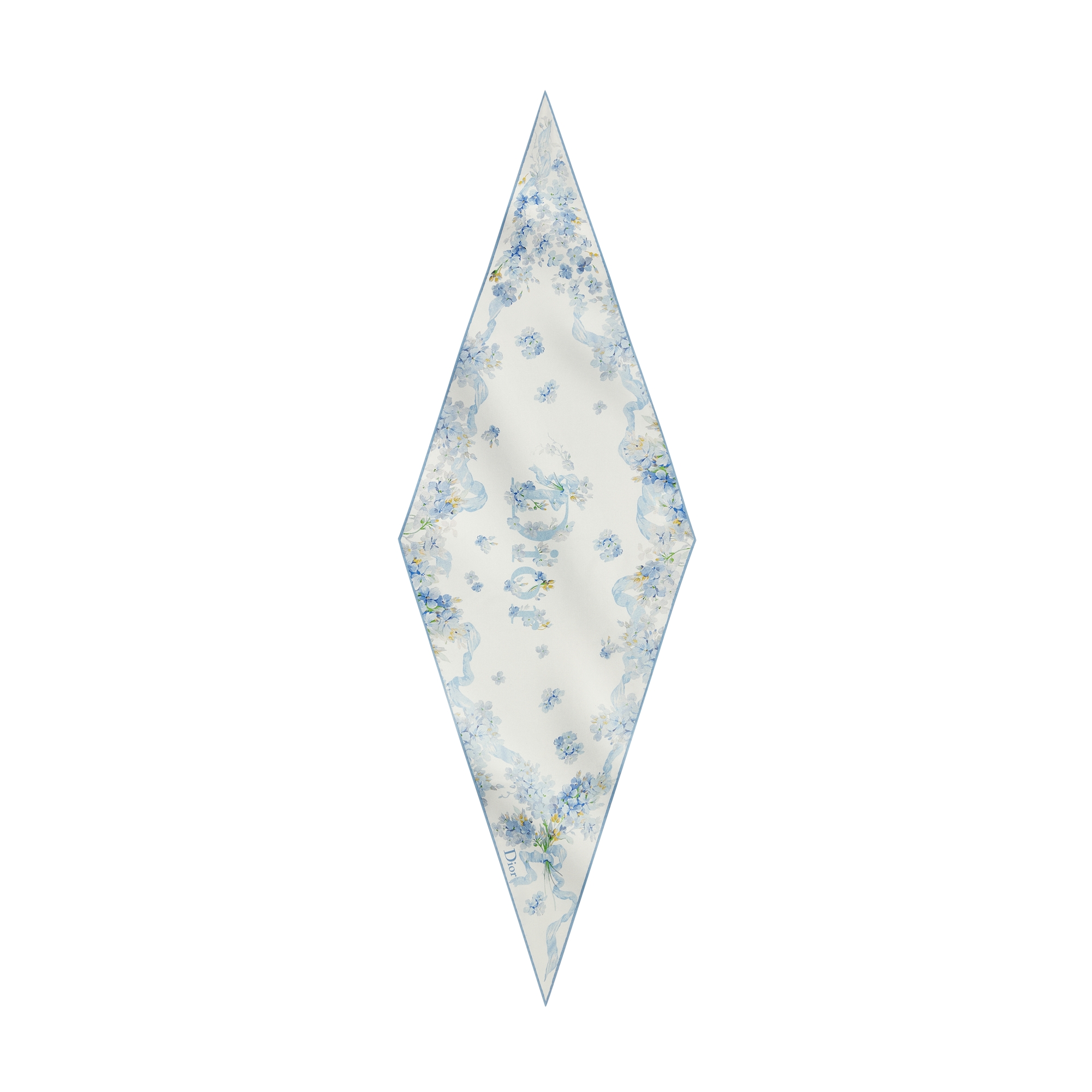Dior Lilac Bouquet Dior Diamond White and Blue Silk Twill E01