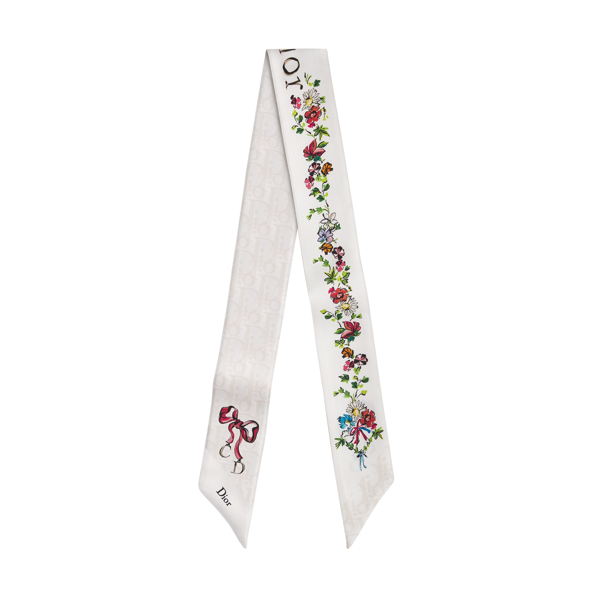 Dioriviera Dior Arabesque Mitzah Scarf Ivory Multicolor Silk Twill