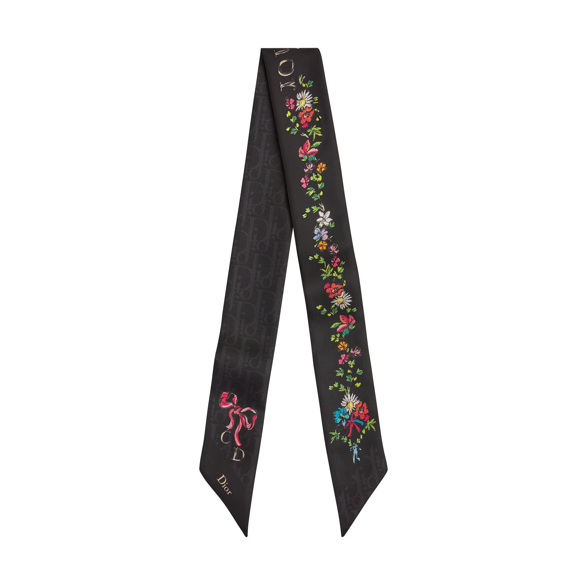  Black Multicolor Silk Twill
