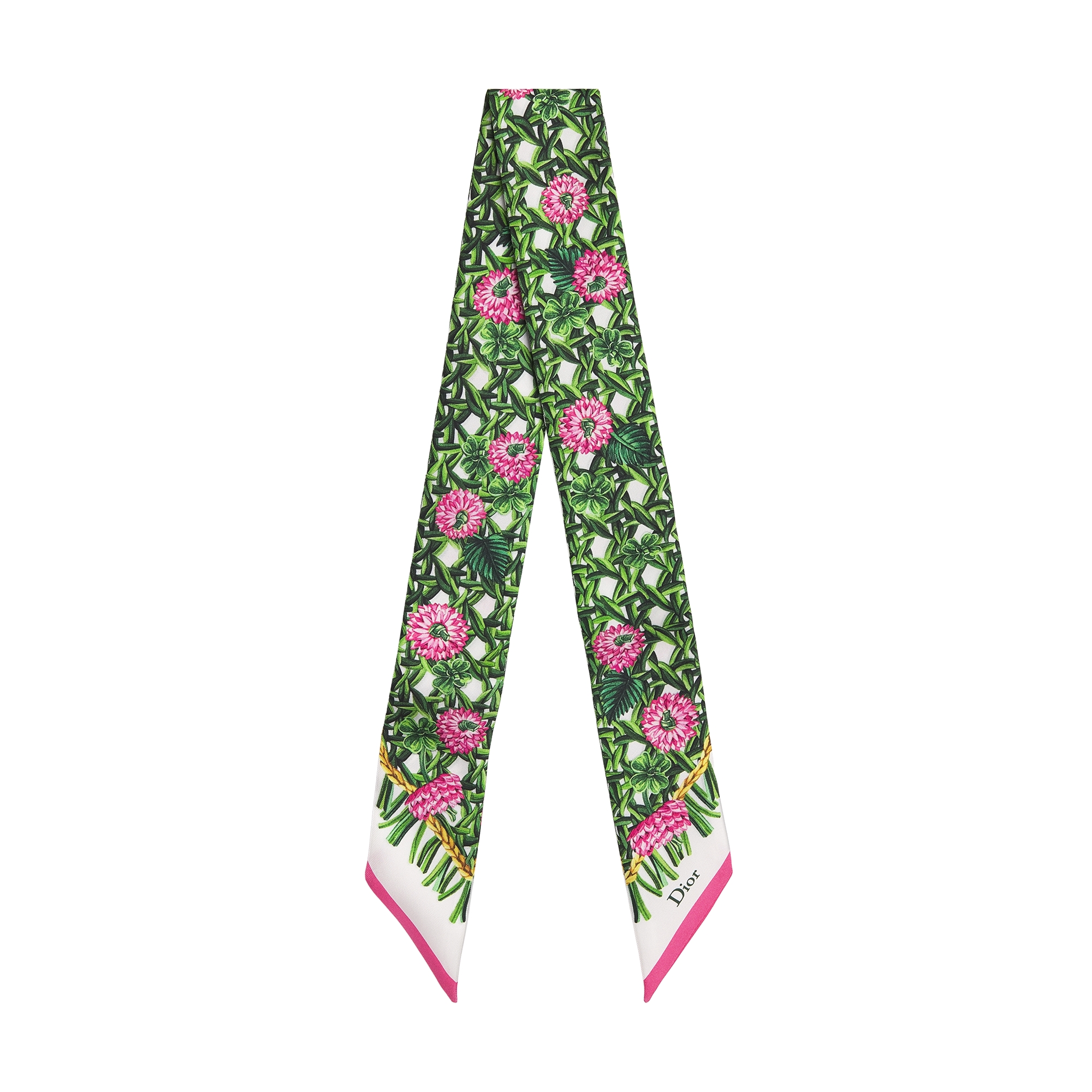  Green and Pink Silk Twill