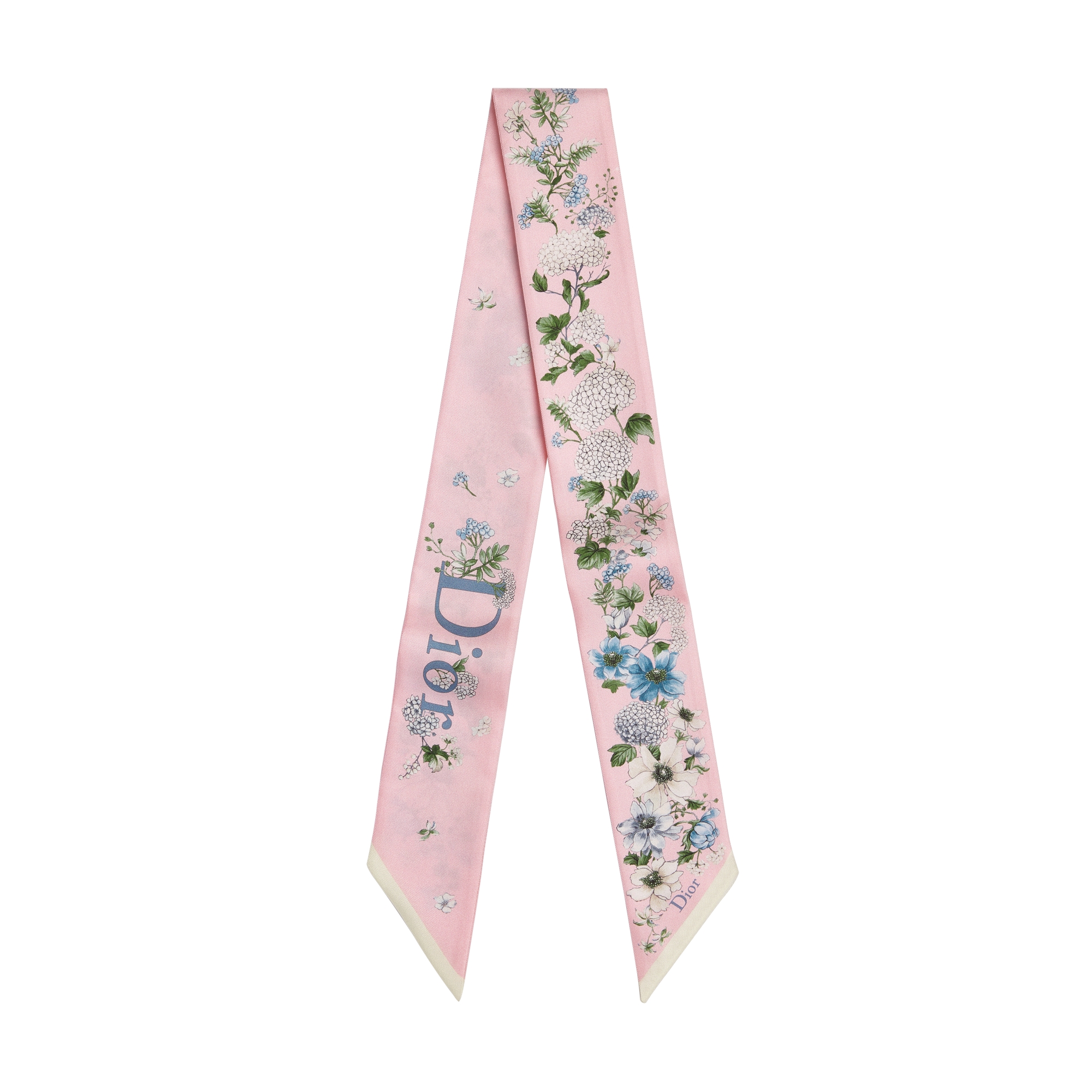 Dior Hortensia Garden Mitzah Scarf Pink Multicolor Silk Twill | DIOR