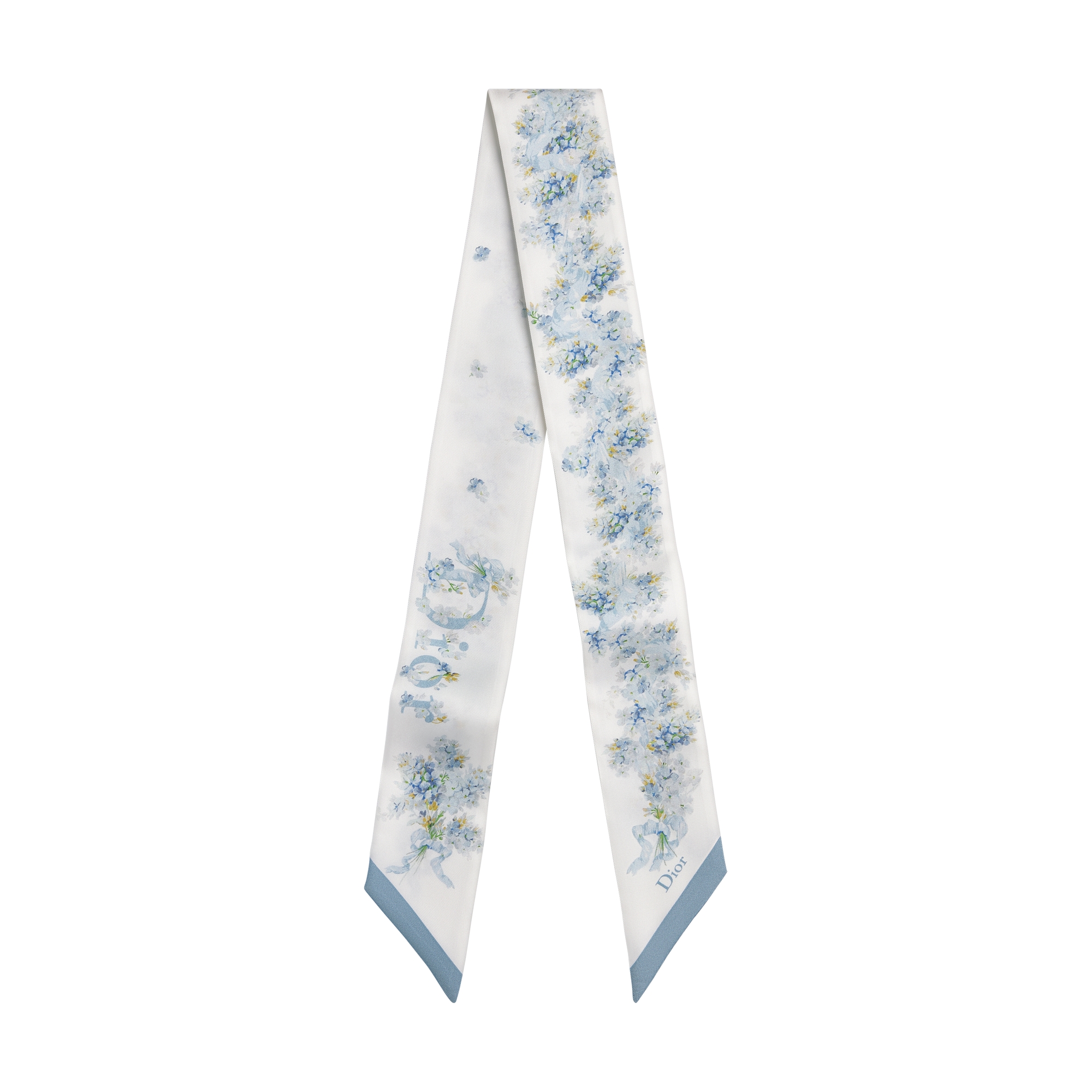  Seidentwill in Weiß und Blau