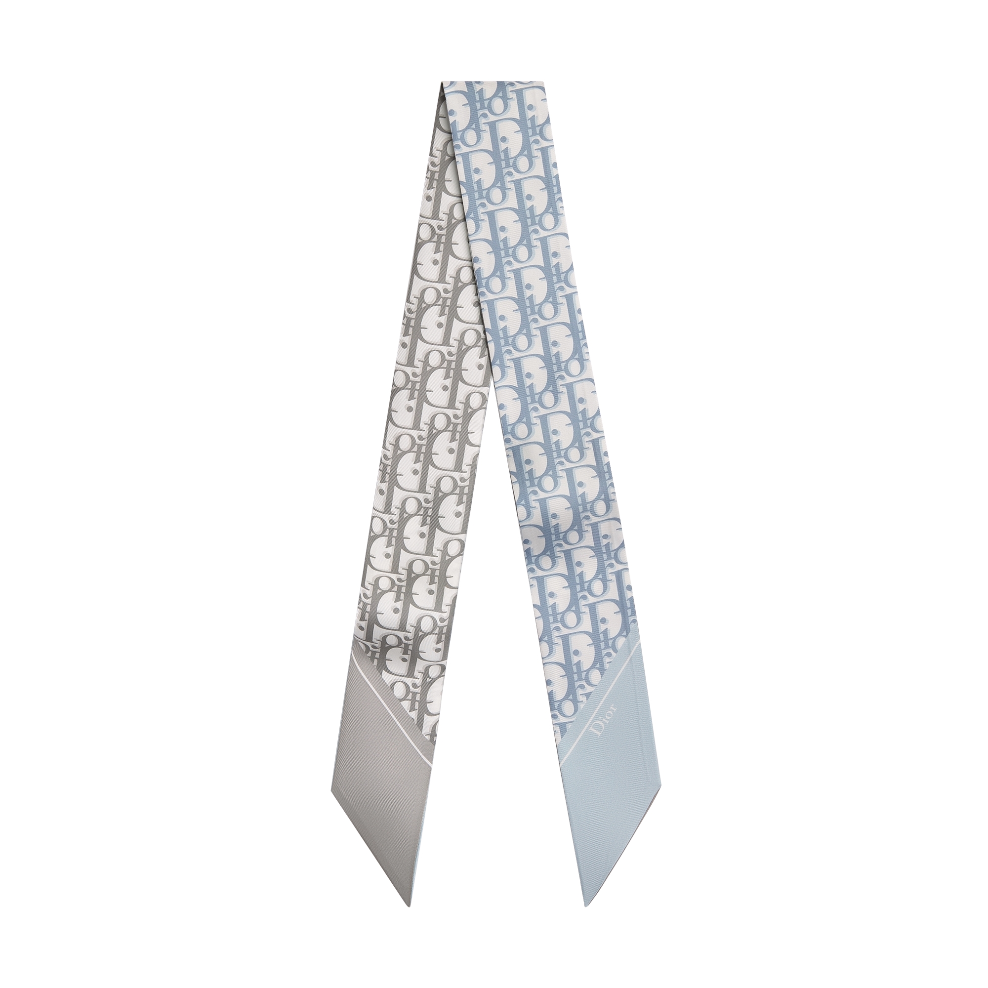  Light Blue and Gray Silk Twill
