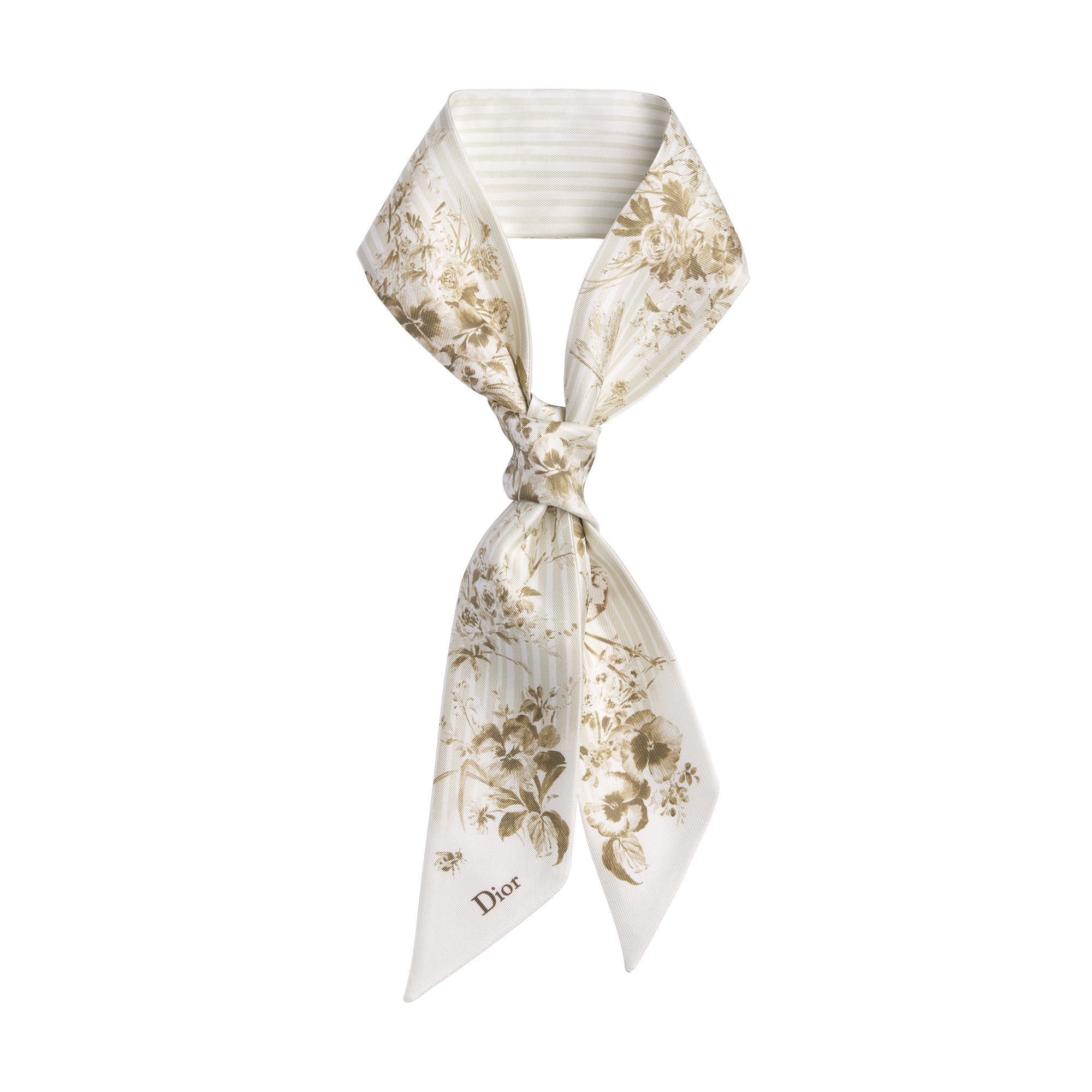 Dioriviera Toile de Jouy Floral Garden Mitzah Scarf White and