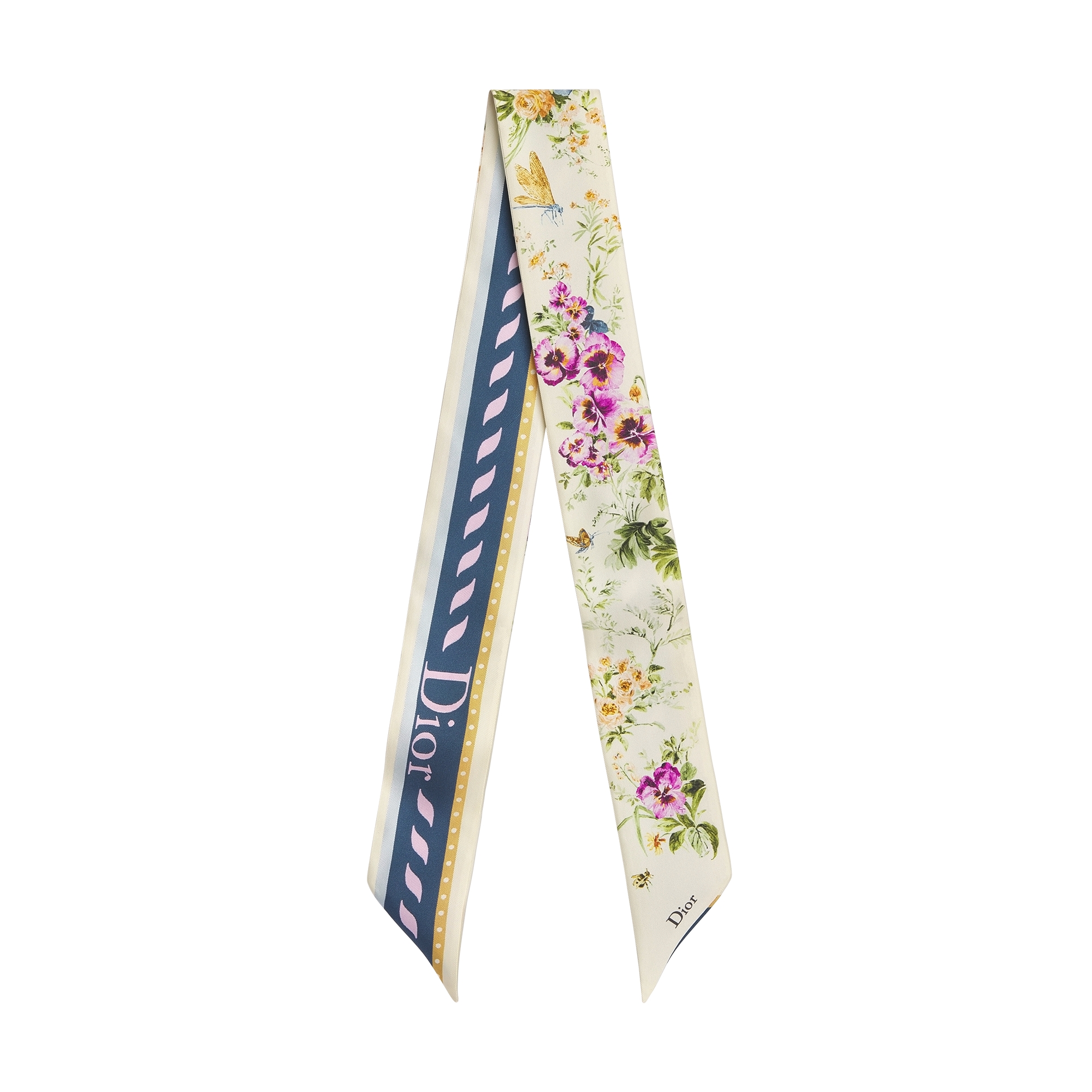  Beige, veelkleurige zijden keperstof