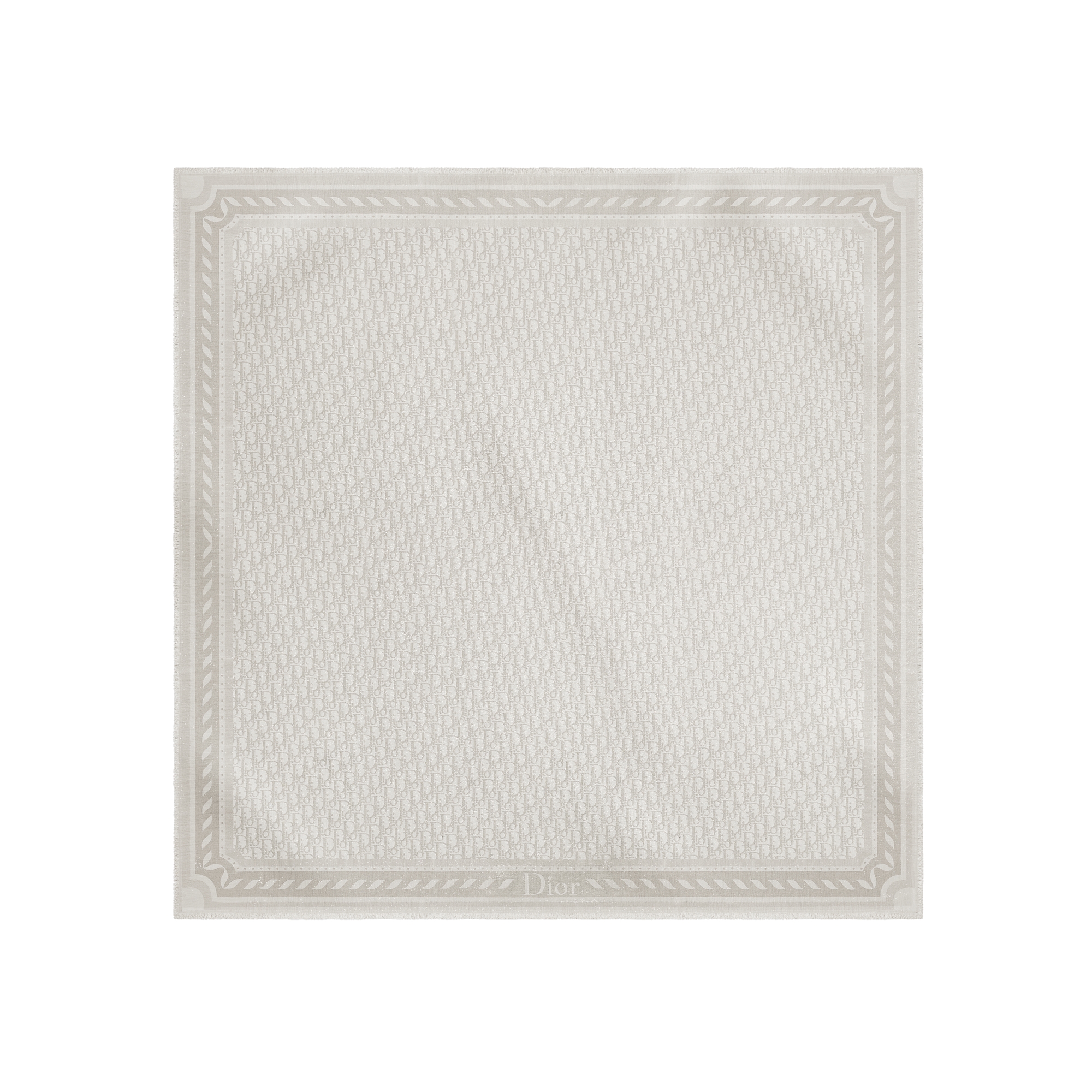  Zilverkleurige jacquard van zijde, wol en kasjmier met metallic draad