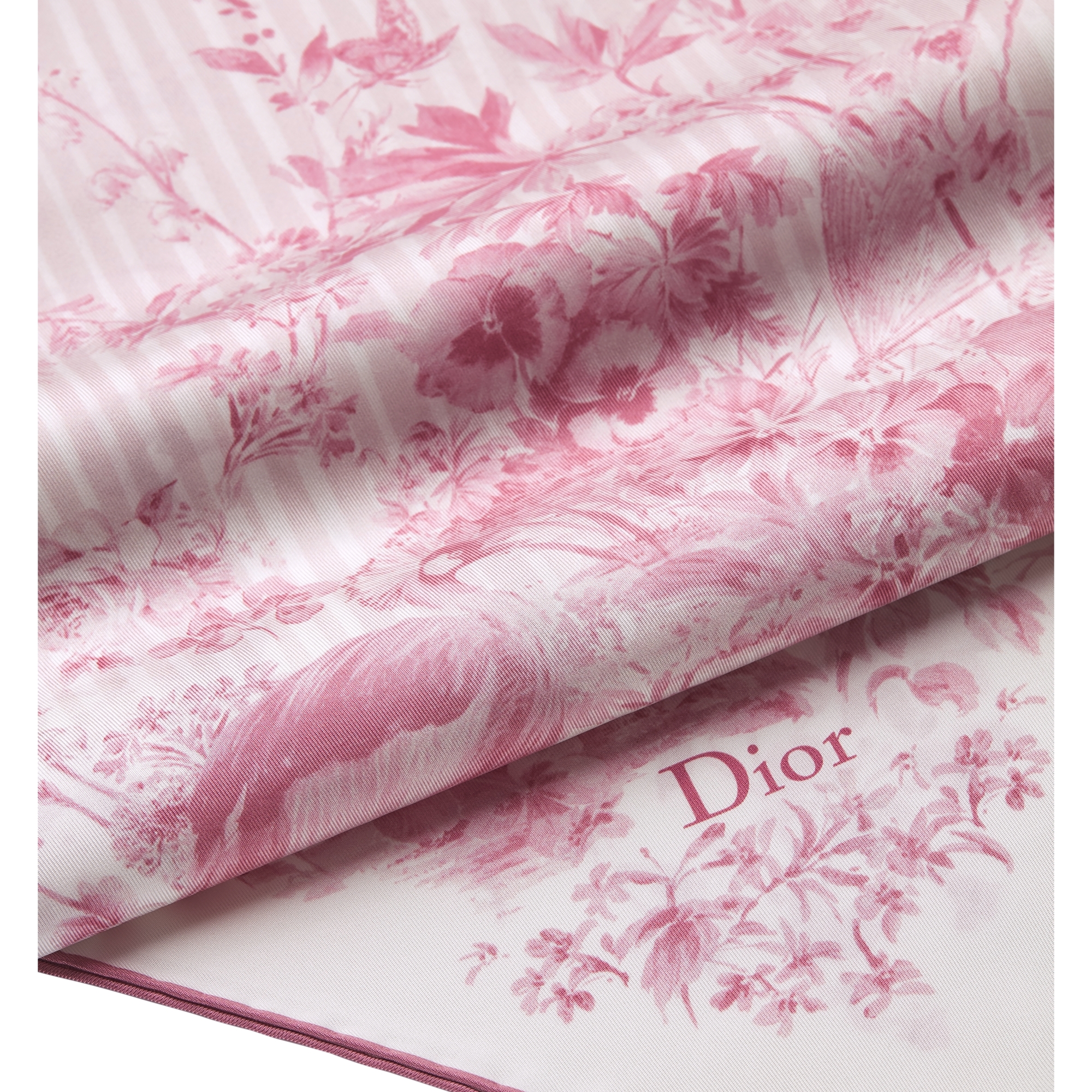  White and Pink Silk Twill