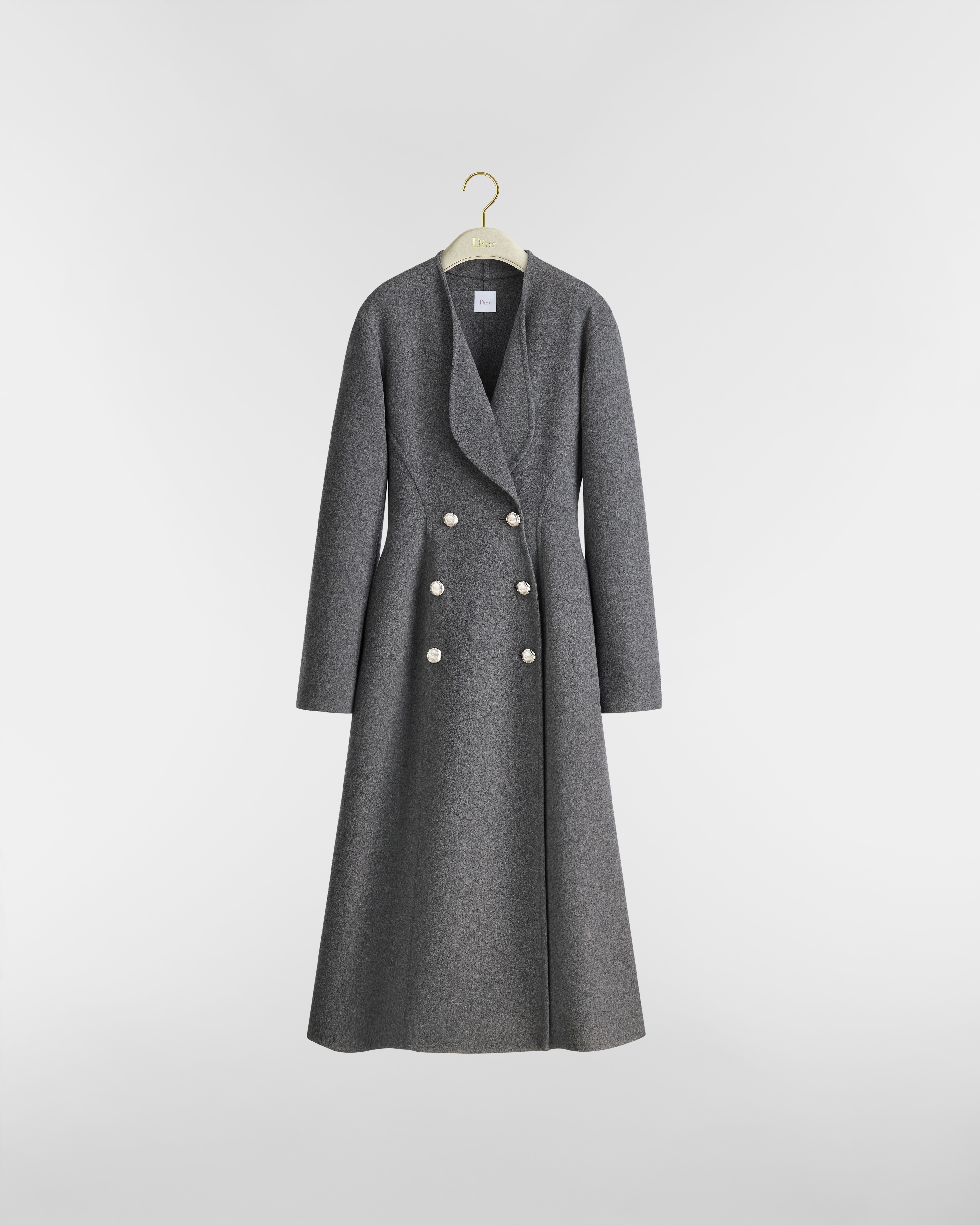 Manteau Laine vierge double face grise E01