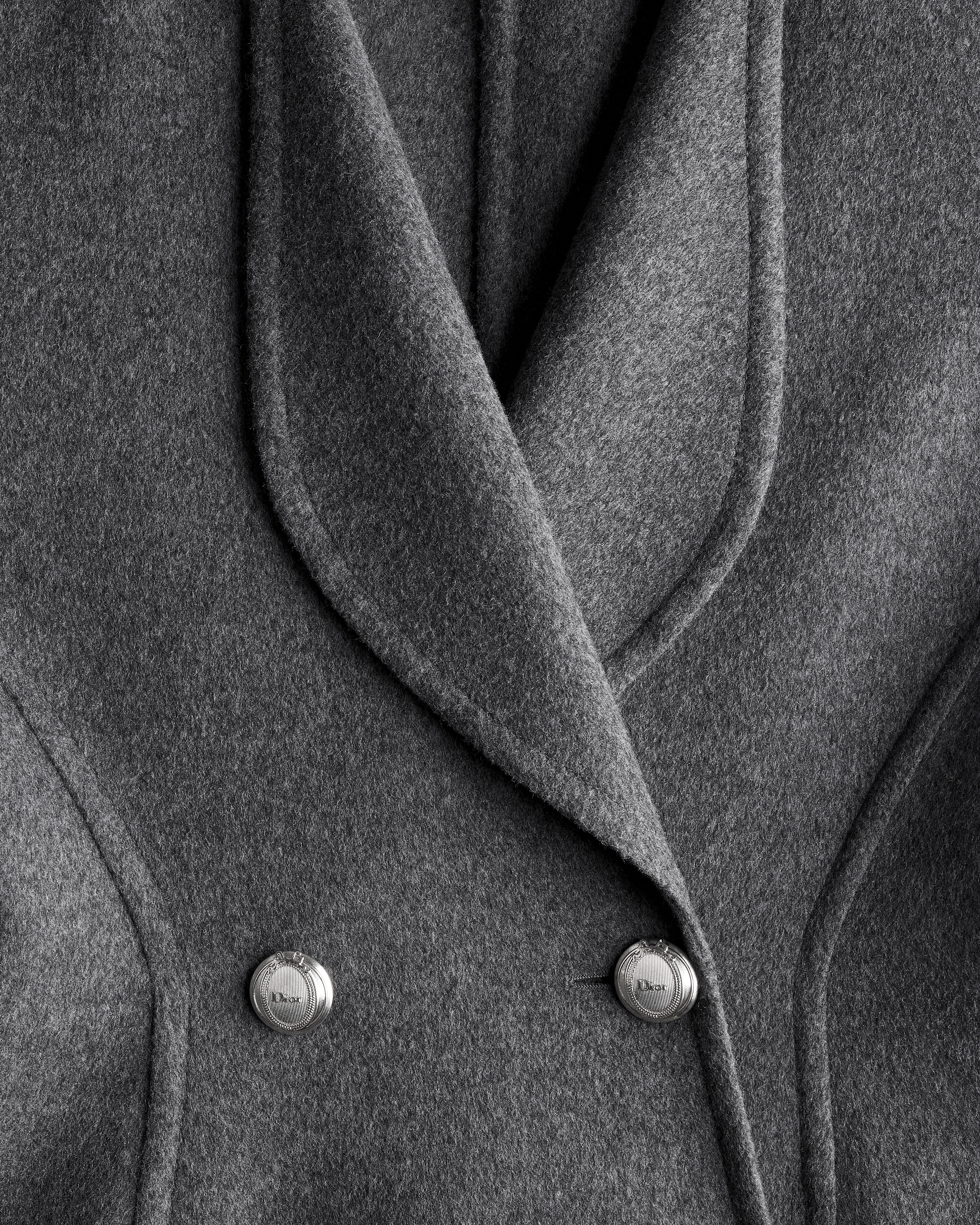 Manteau Laine vierge double face grise E10